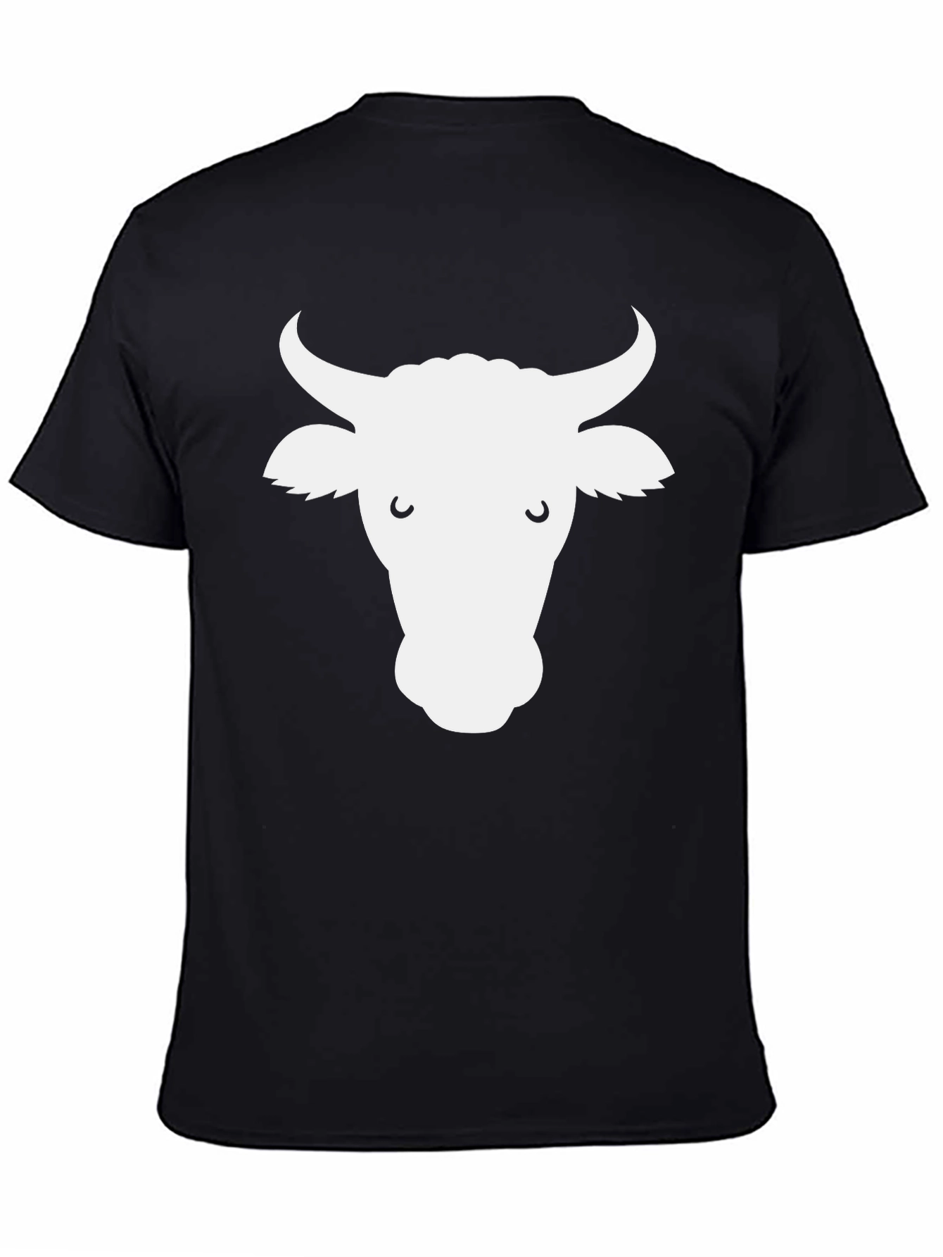 Cow Face Graphic Tee - Black Cotton T-Shirt