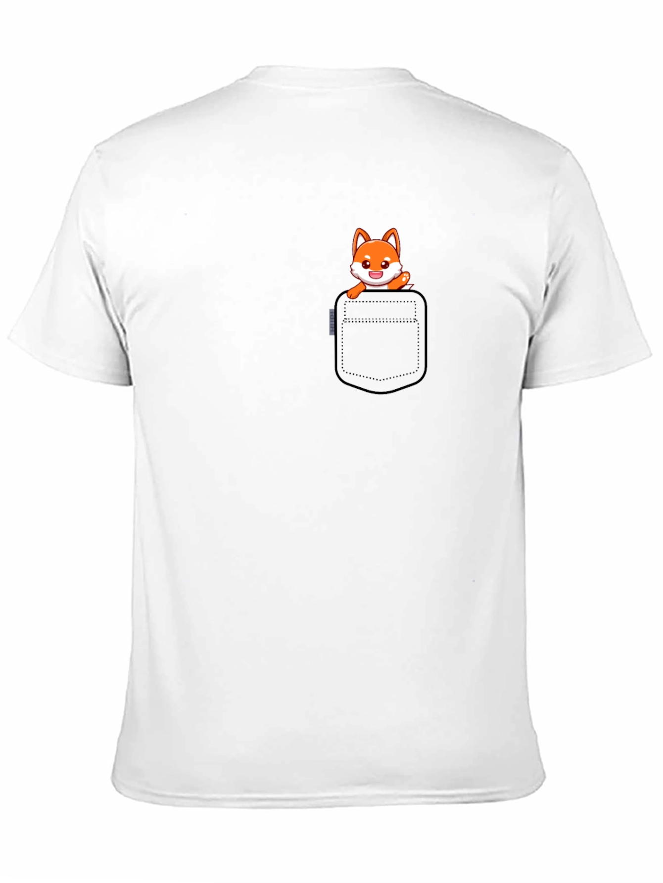 Fox in Pocket Black T-Shirt - Cute Graphic Tee