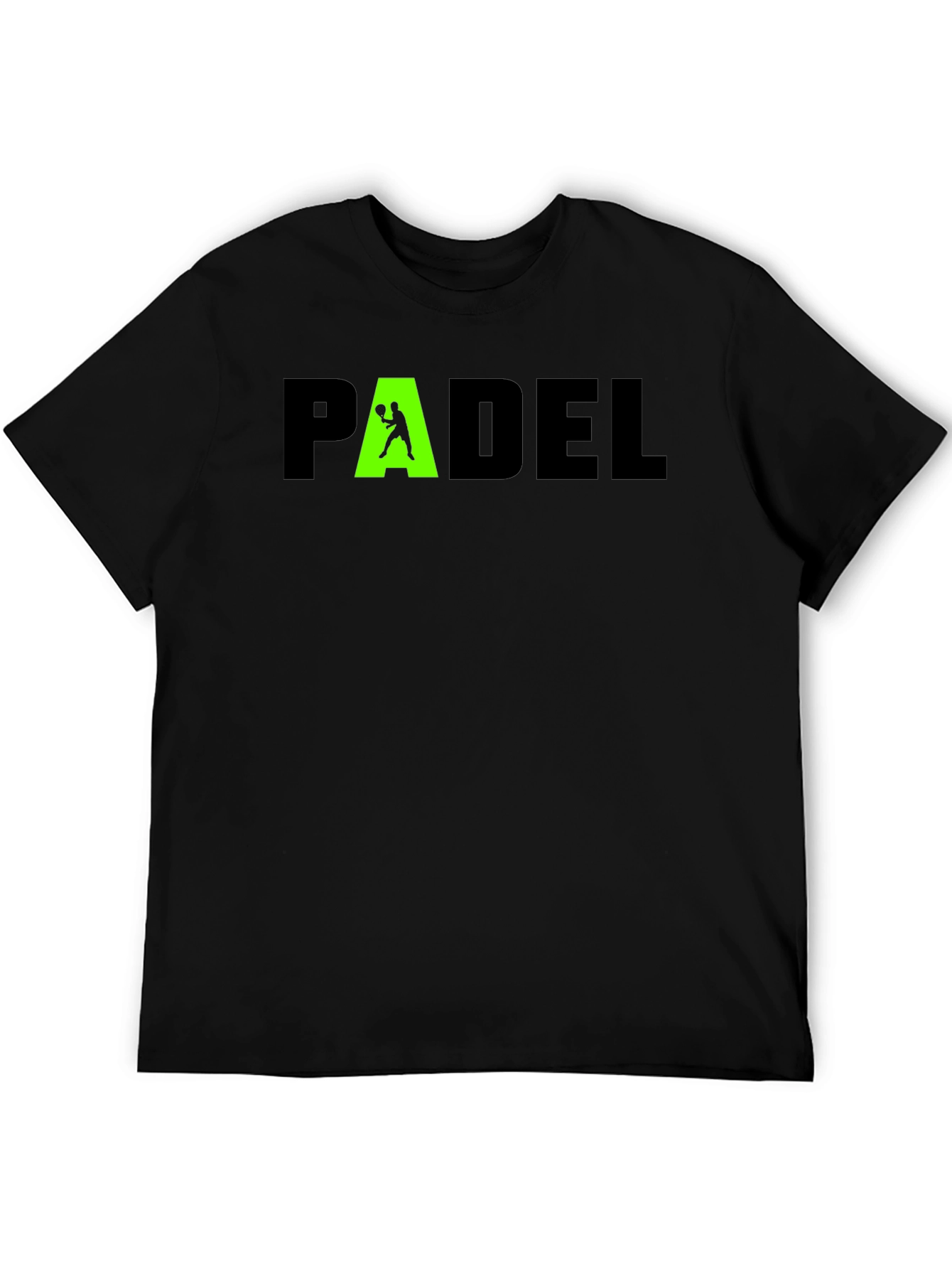 Padel Player Graphic Tee - Black Cotton T-Shirt