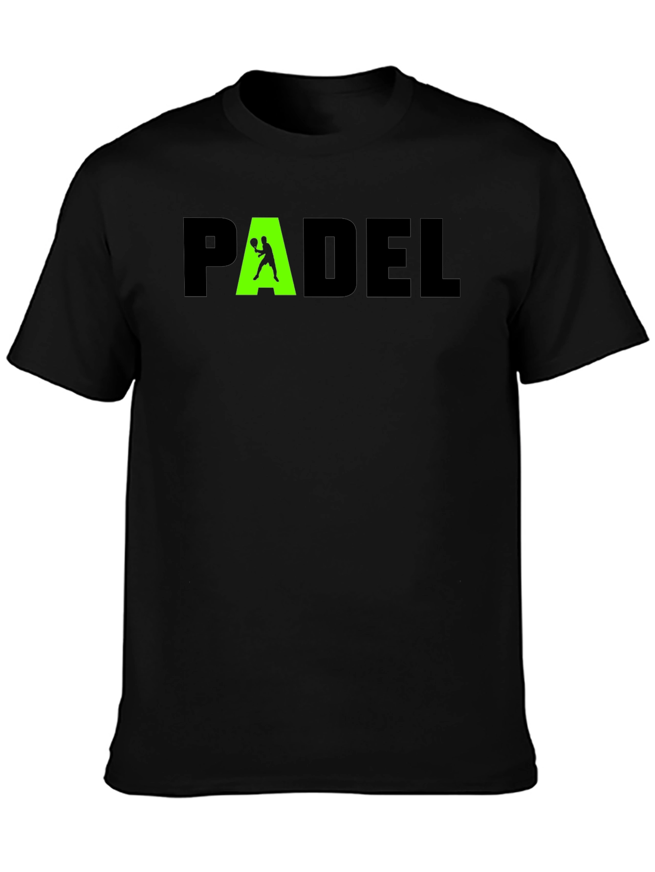 Padel Player Graphic Tee - Black Cotton T-Shirt