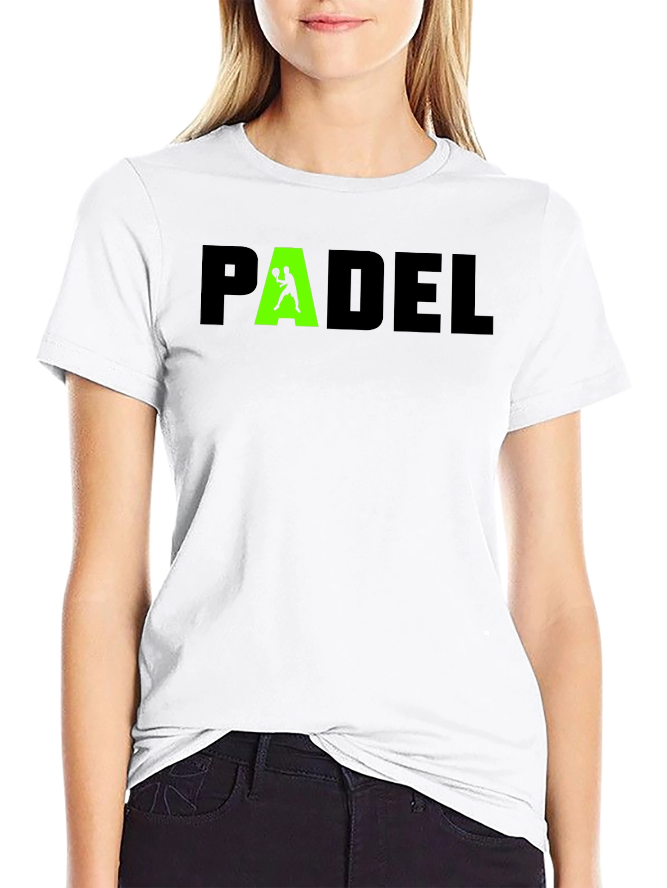 Padel Player Graphic Tee - Black Cotton T-Shirt