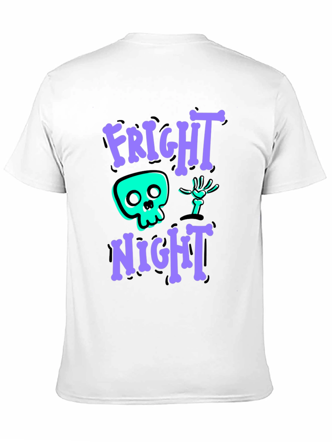 Fright Night Graphic Tee - Halloween Skeleton Shirt
