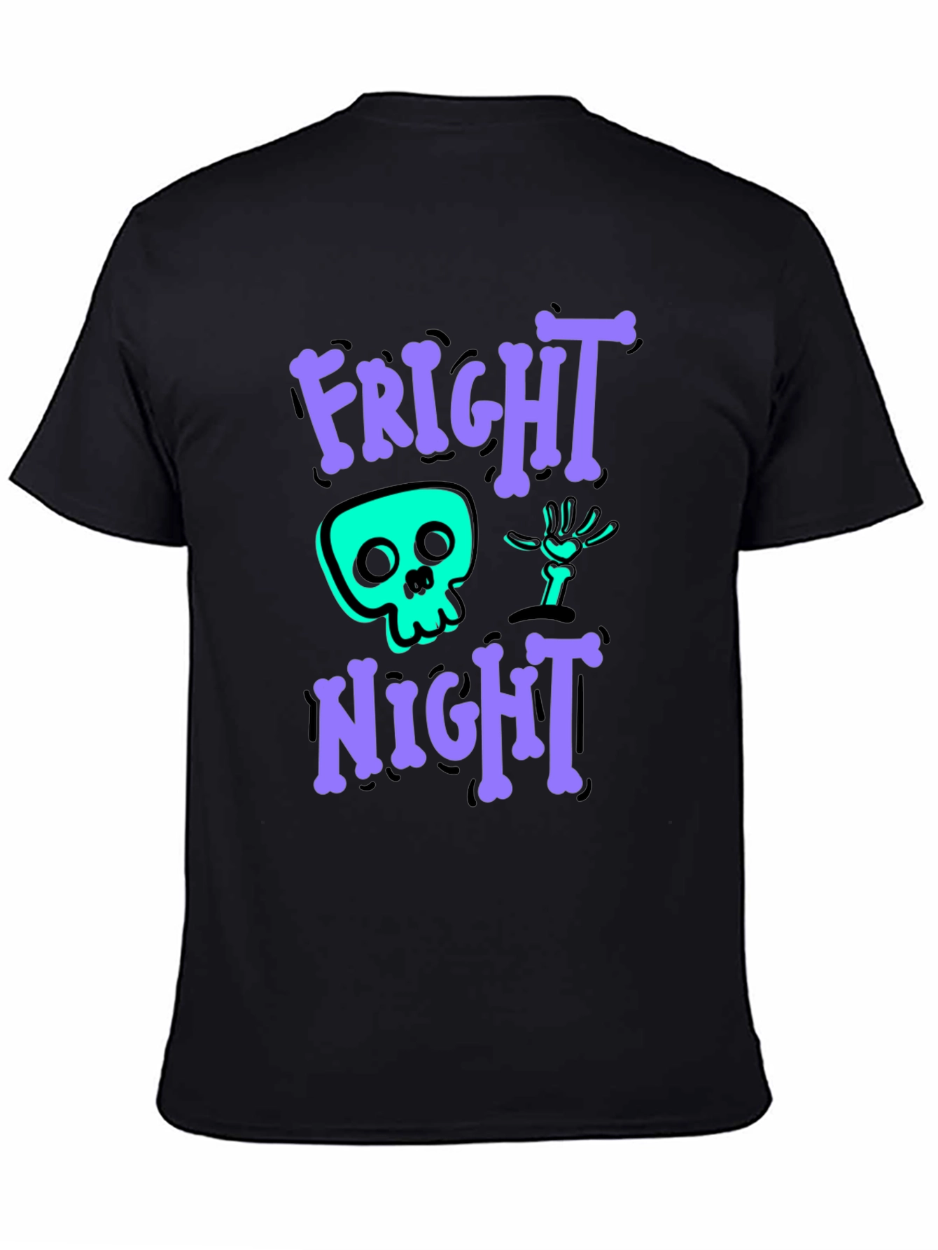 Fright Night Graphic Tee - Halloween Skeleton Shirt