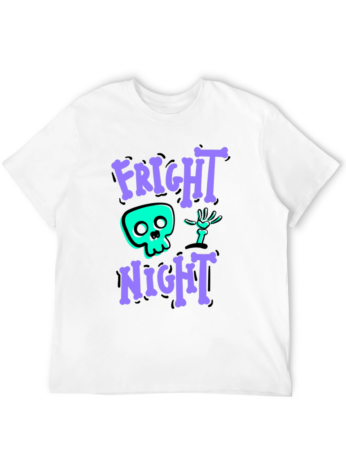 Fright Night Graphic Tee - Halloween Skeleton Shirt