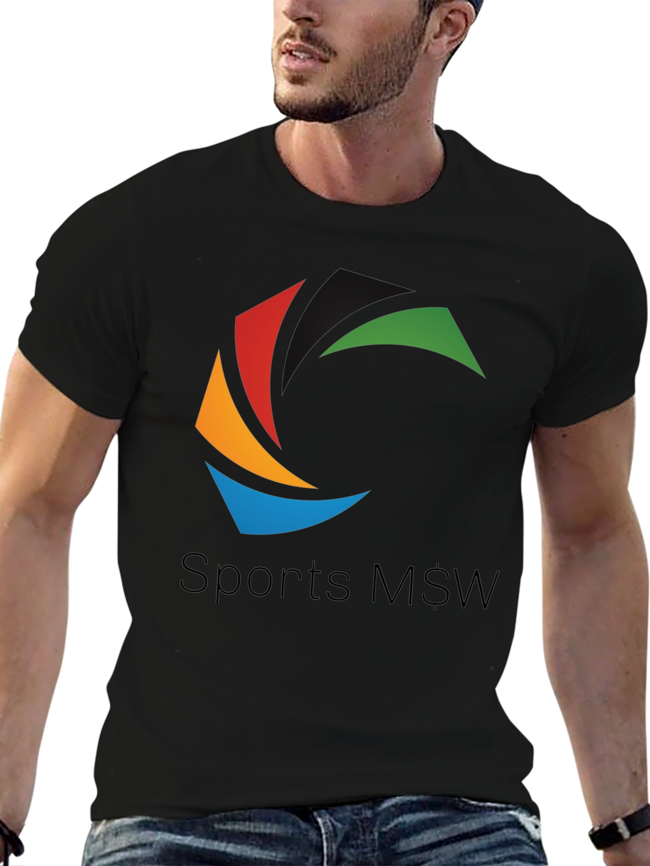 Sports M$W Black T-Shirt