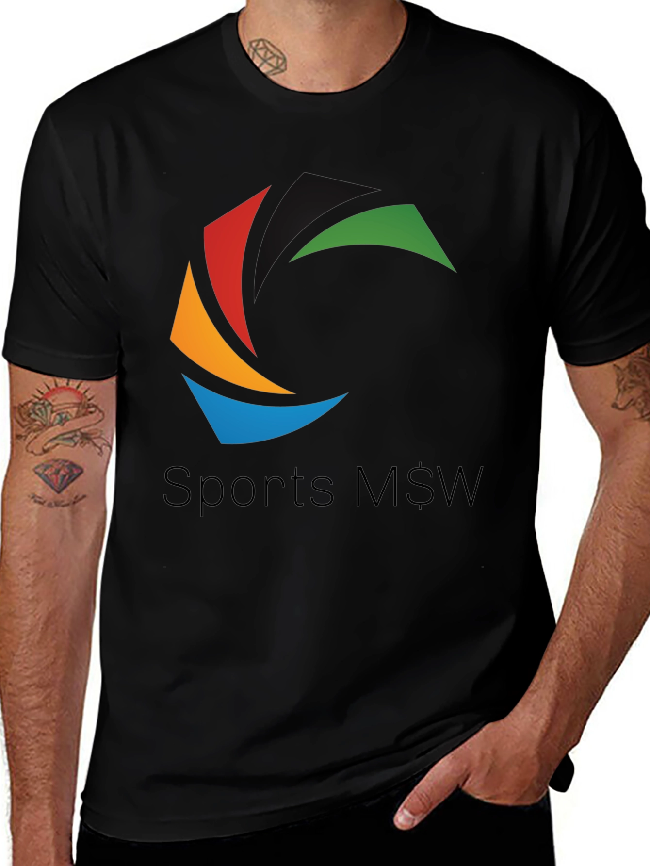 Sports M$W Black T-Shirt