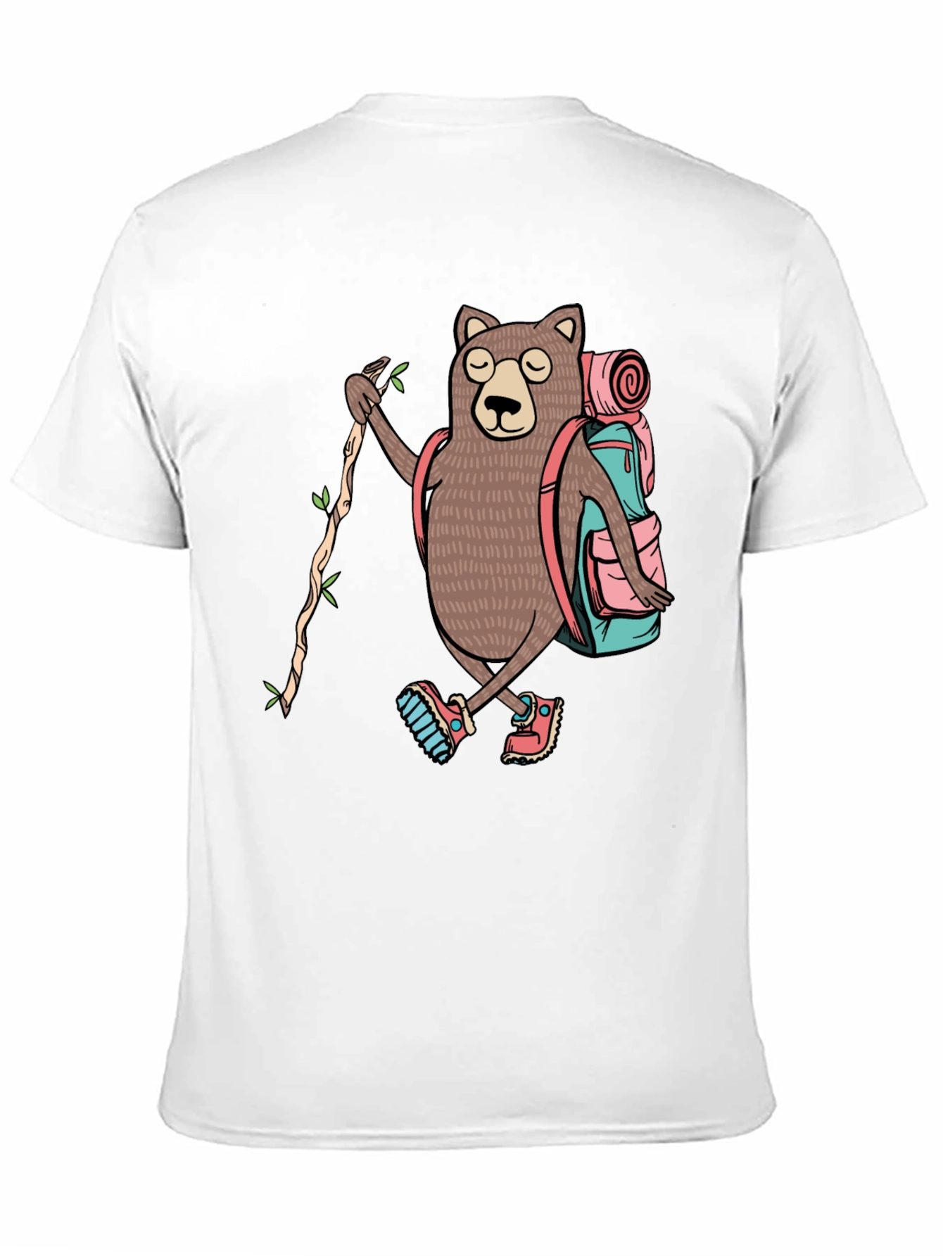 Hiking Bear Graphic T-Shirt - Adventure Ready