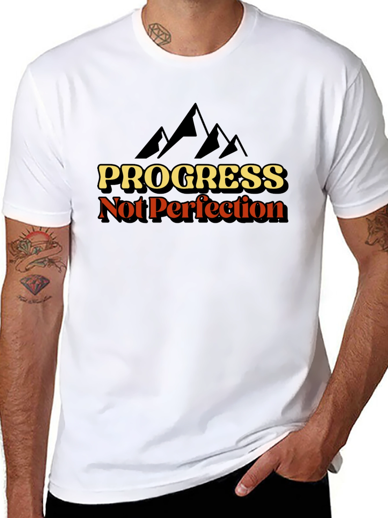 Progress Not Perfection T-Shirt - Inspirational Graphic Tee