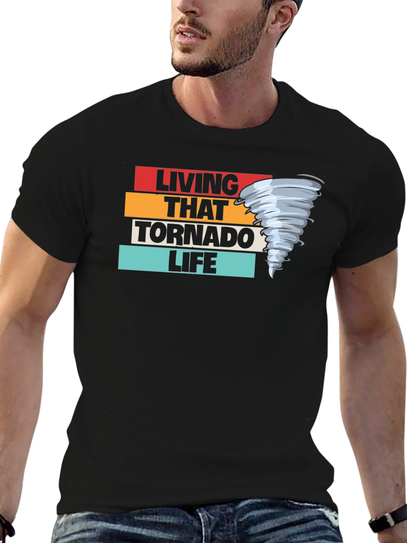 Living That Tornado Life Black T-Shirt
