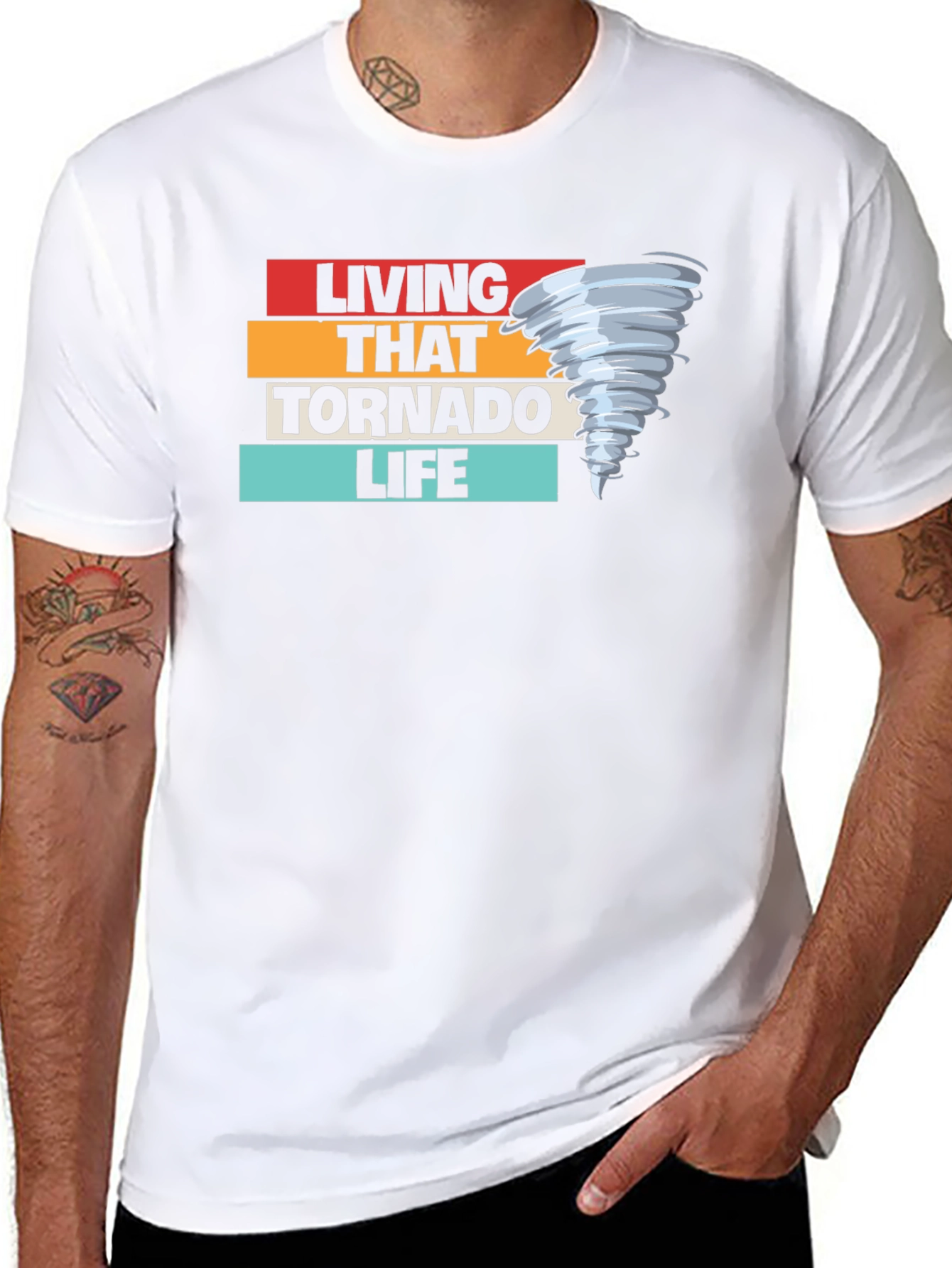 Living That Tornado Life Black T-Shirt