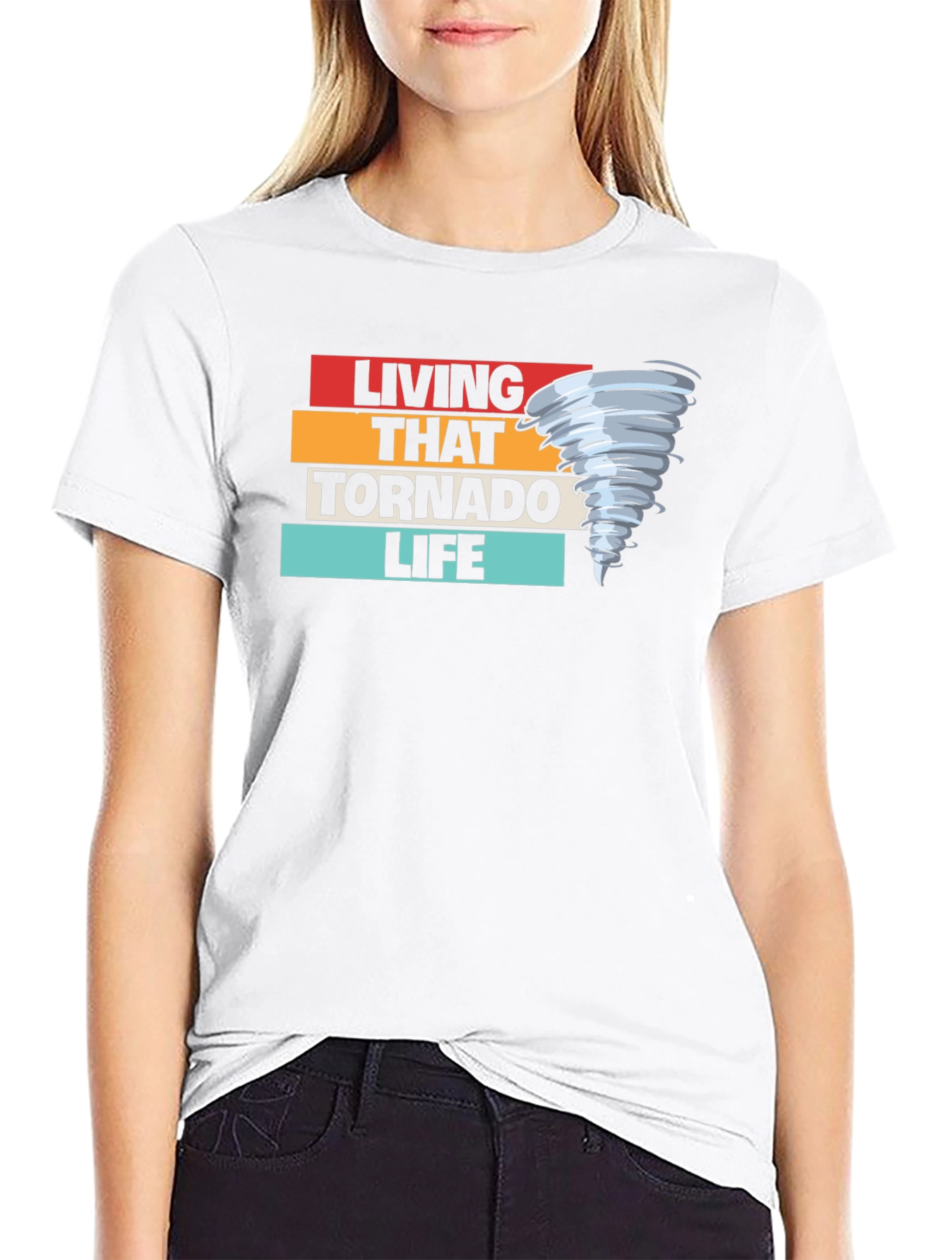 Living That Tornado Life Black T-Shirt