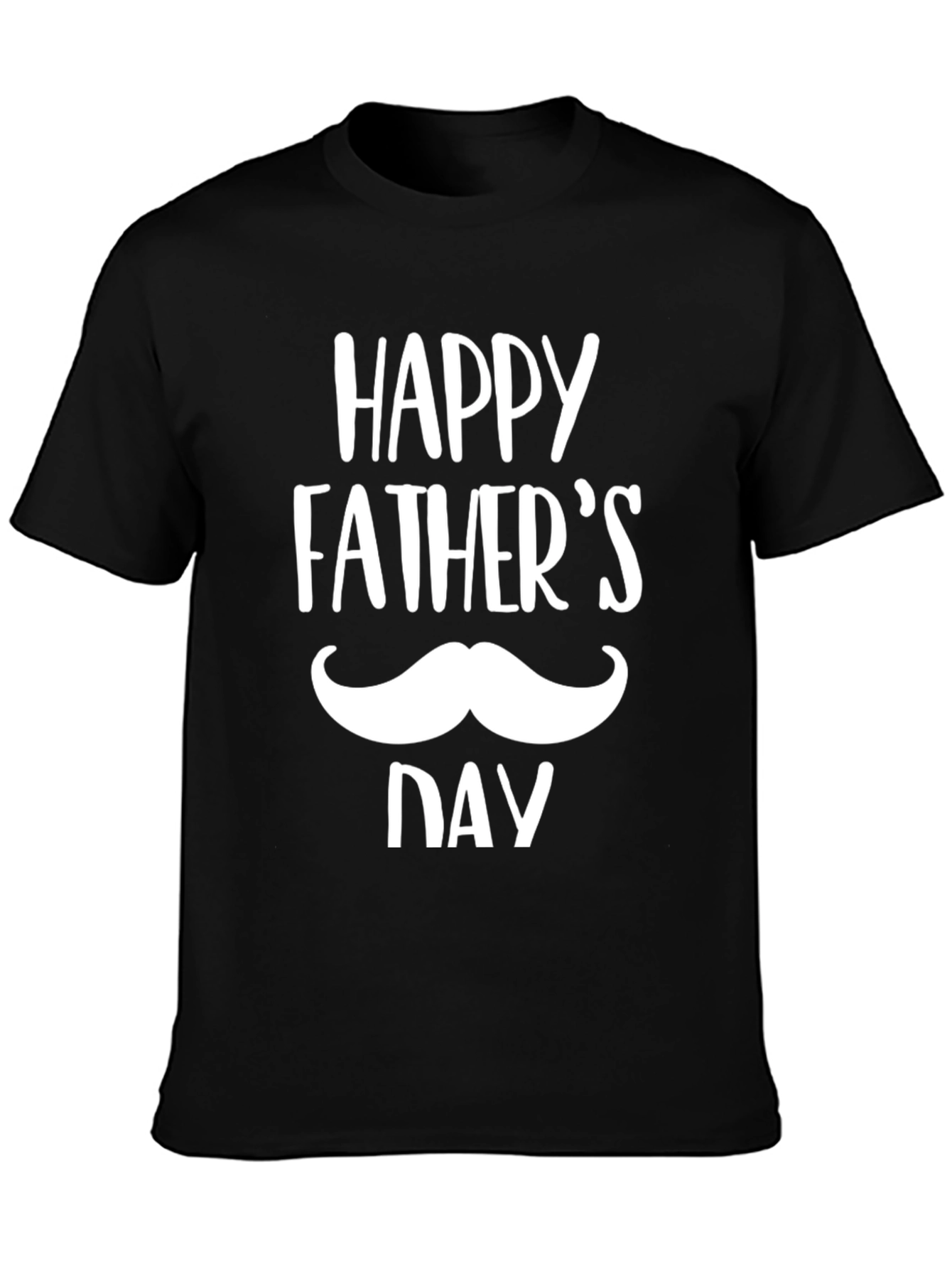 Happy Fathers Day Graphic Tee - Black Cotton T-Shirt