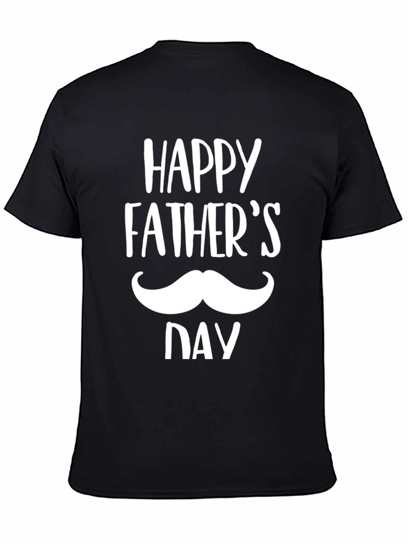 Happy Fathers Day Graphic Tee - Black Cotton T-Shirt