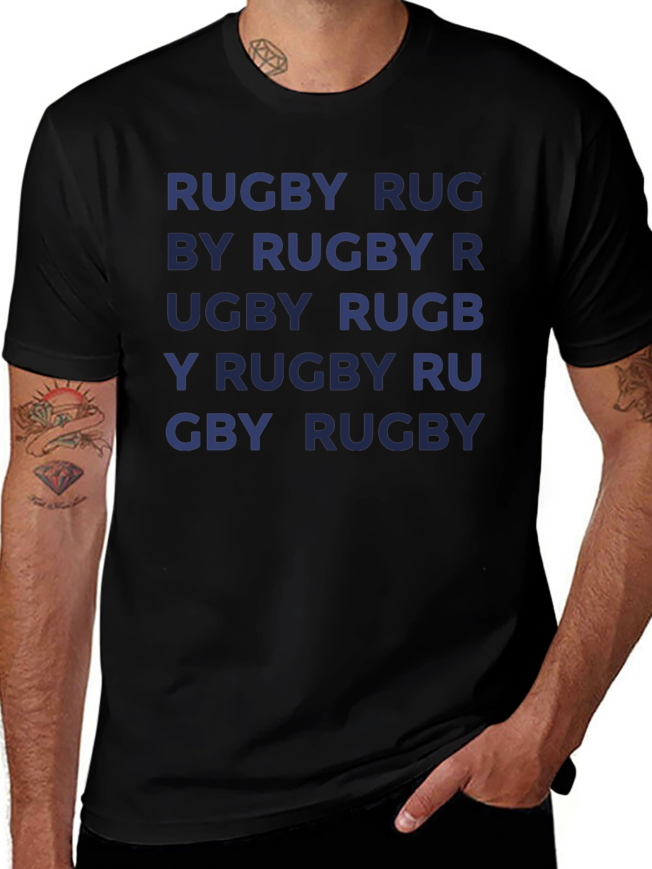 Rugby T-Shirt - Repeated Text Design