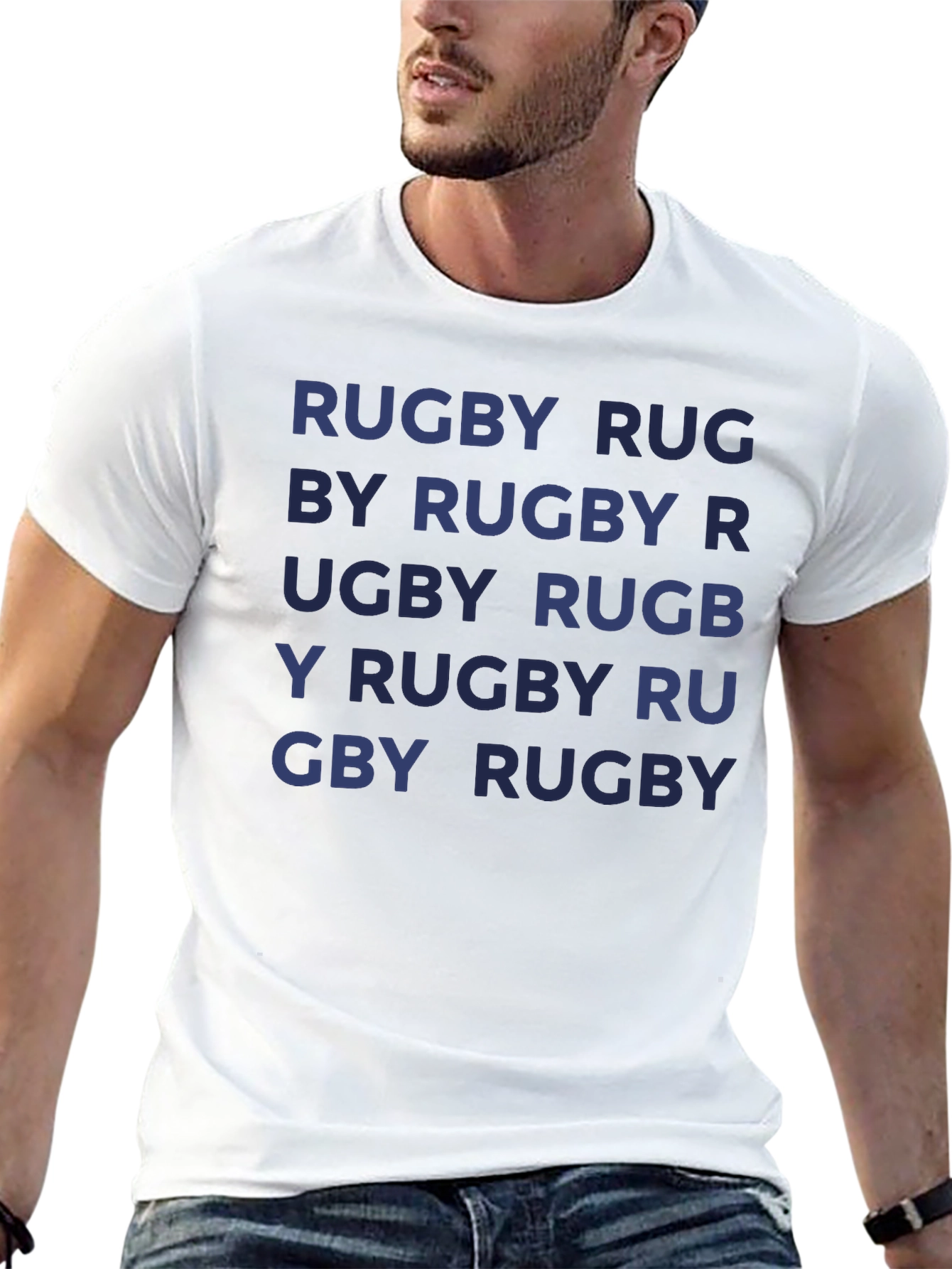 Rugby T-Shirt - Repeated Text Design
