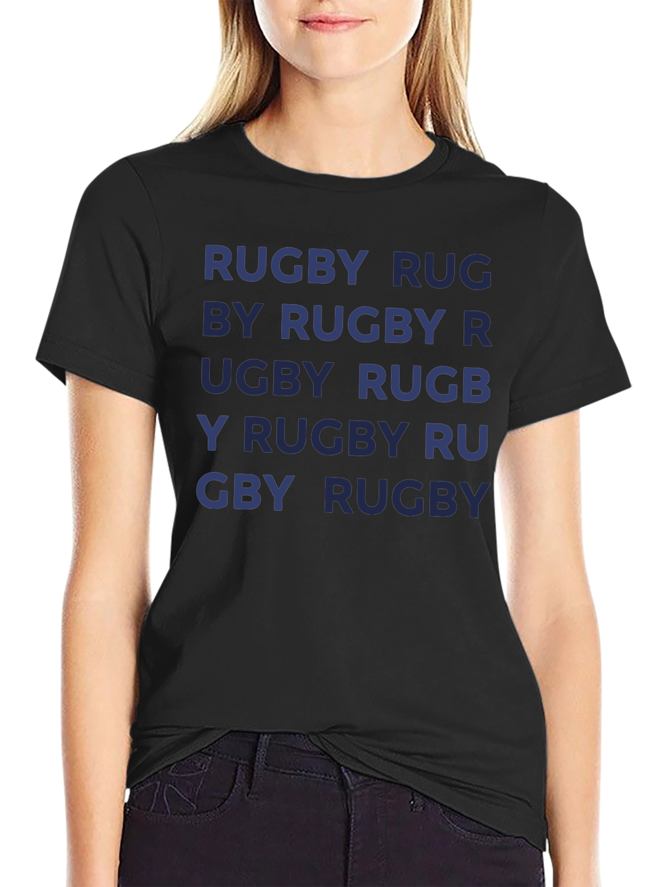 Rugby T-Shirt - Repeated Text Design