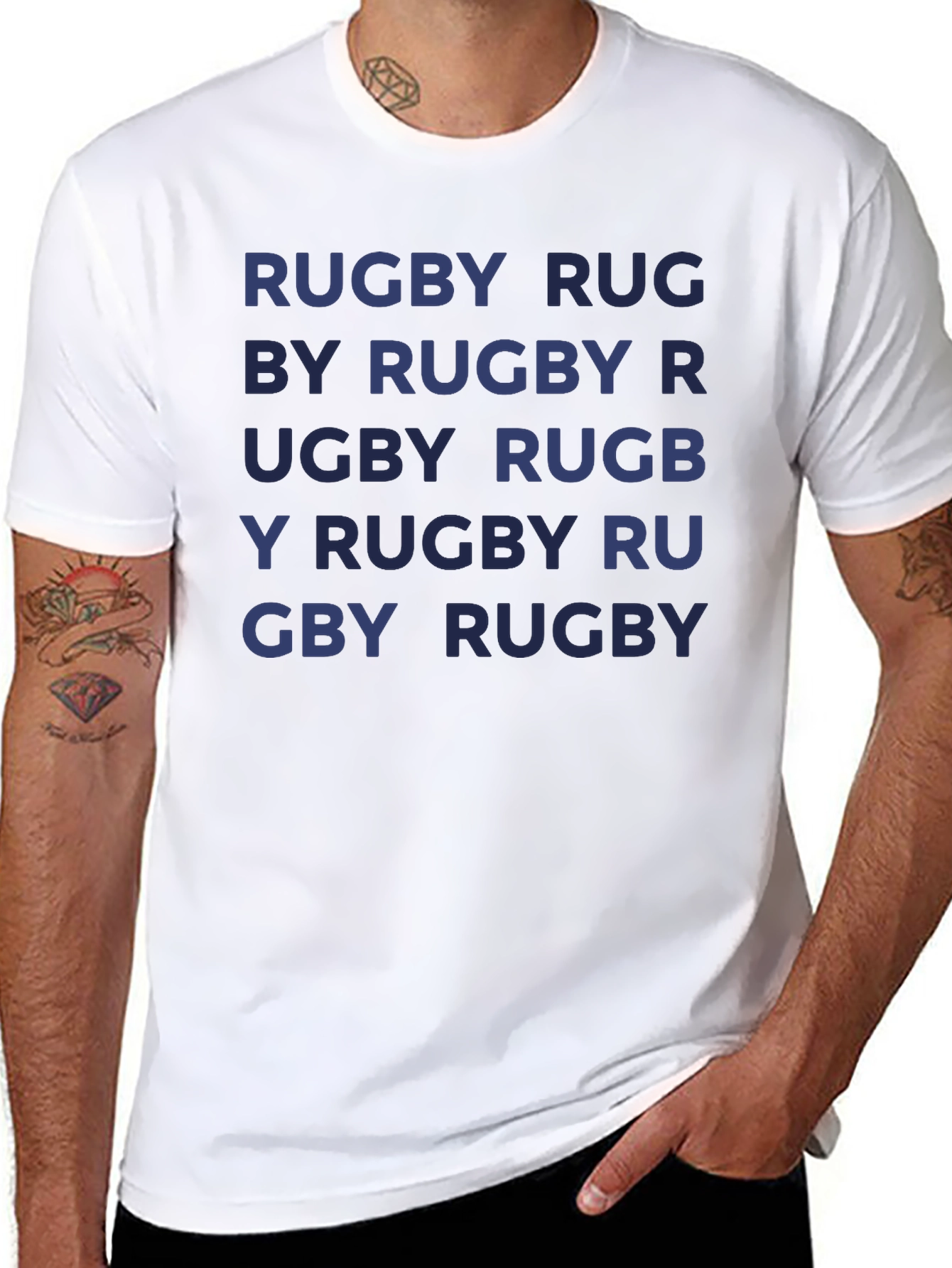 Rugby T-Shirt - Repeated Text Design