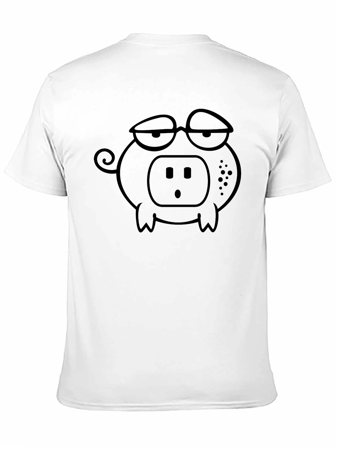 Funny Pig with Glasses Black T-Shirt