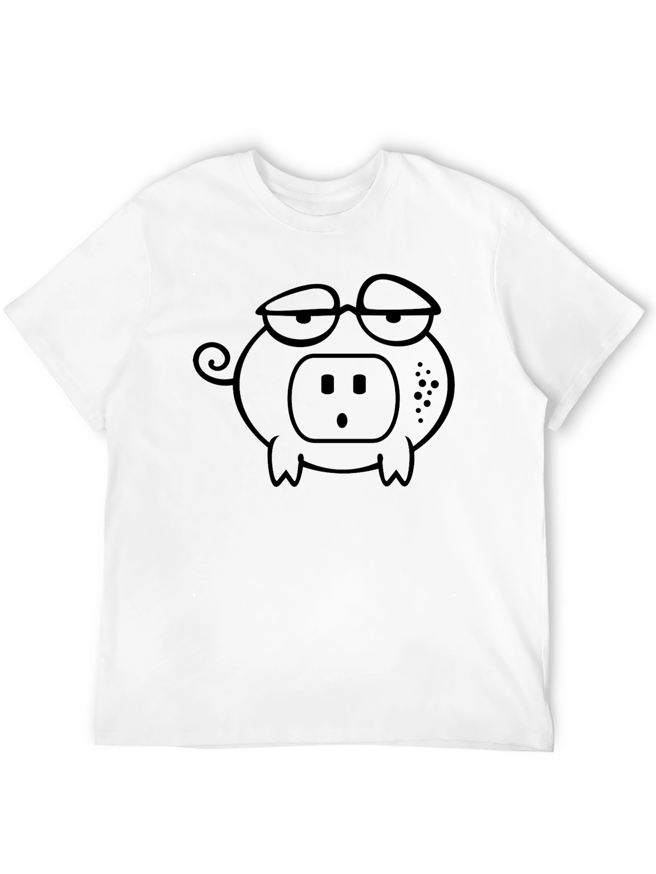 Funny Pig with Glasses Black T-Shirt