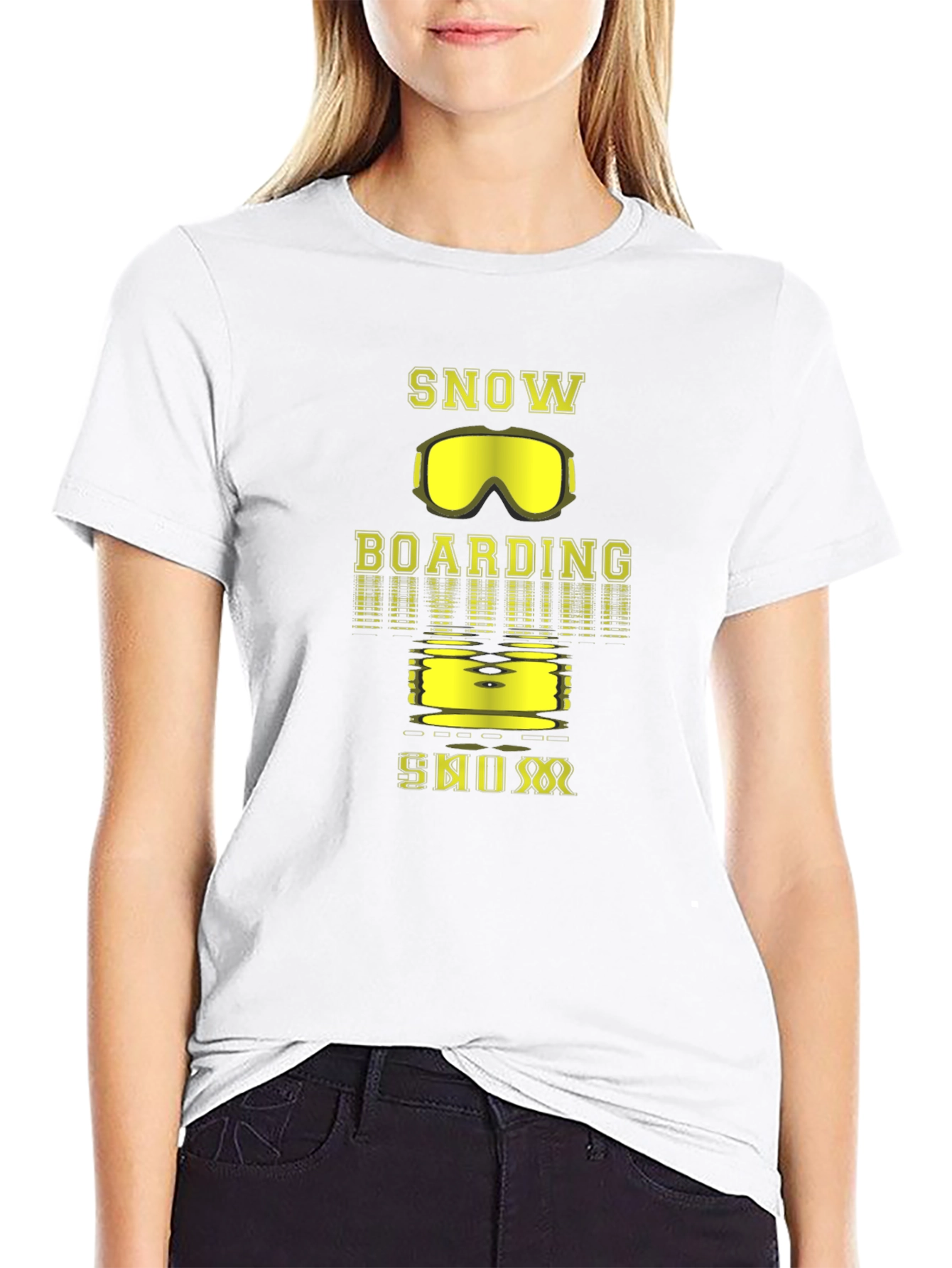 Snowboarding Graphic Tee - Black Cotton T-Shirt