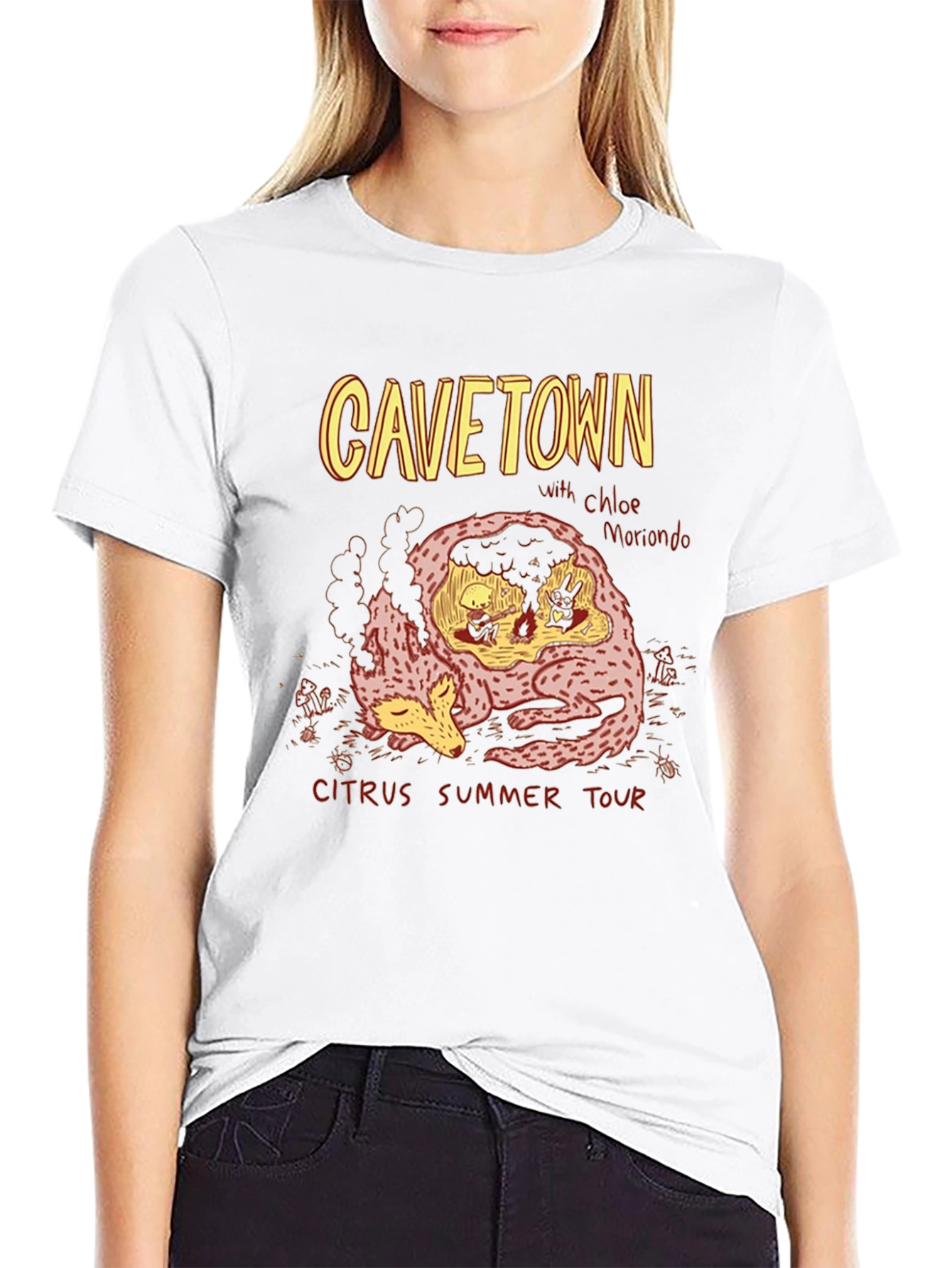 CAVETOWN Citrus Summer Tour Black Graphic T-Shirt