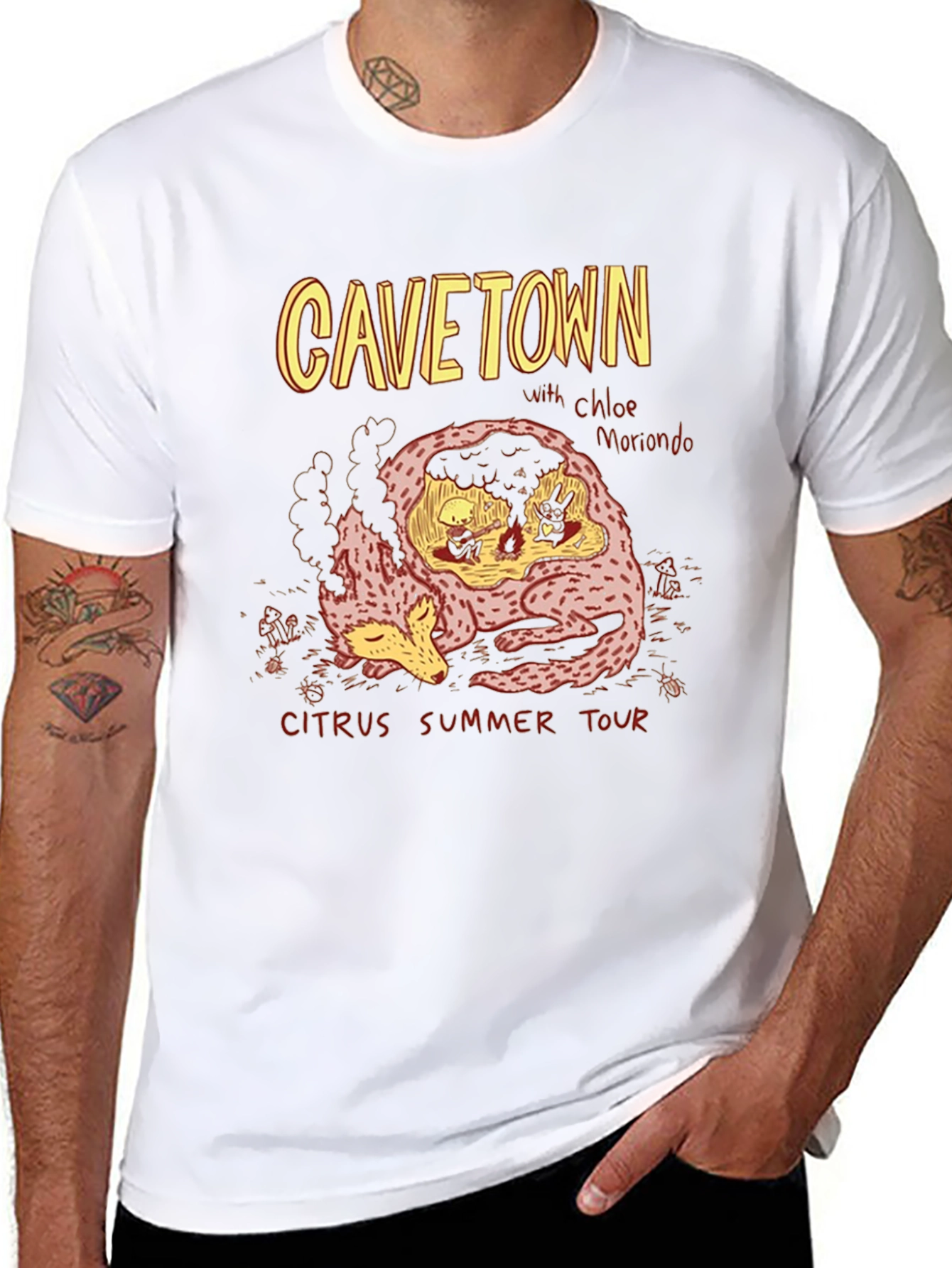 CAVETOWN Citrus Summer Tour Black Graphic T-Shirt