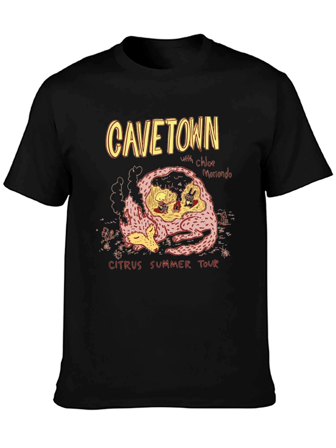 CAVETOWN Citrus Summer Tour Black Graphic T-Shirt