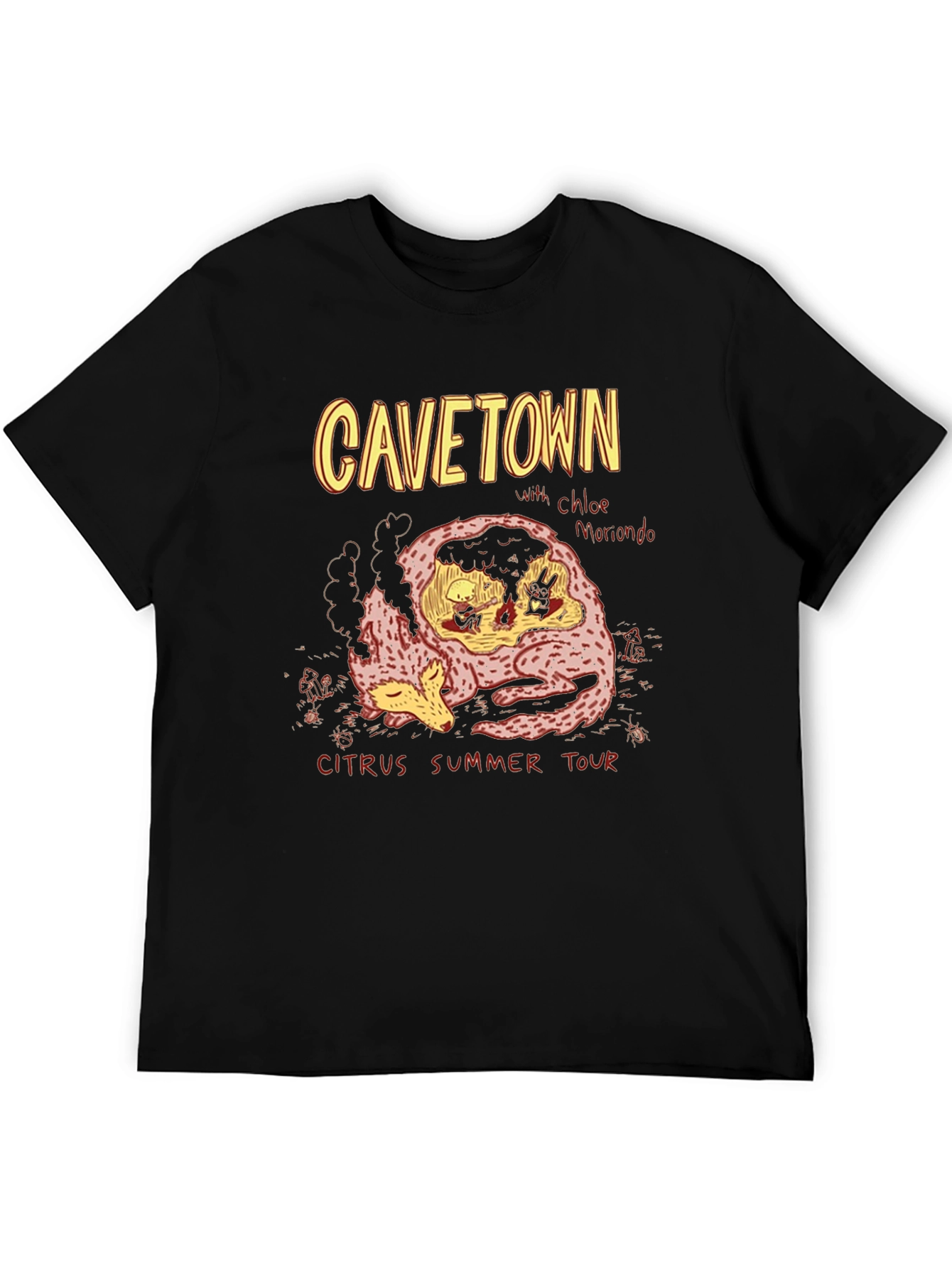 CAVETOWN Citrus Summer Tour Black Graphic T-Shirt