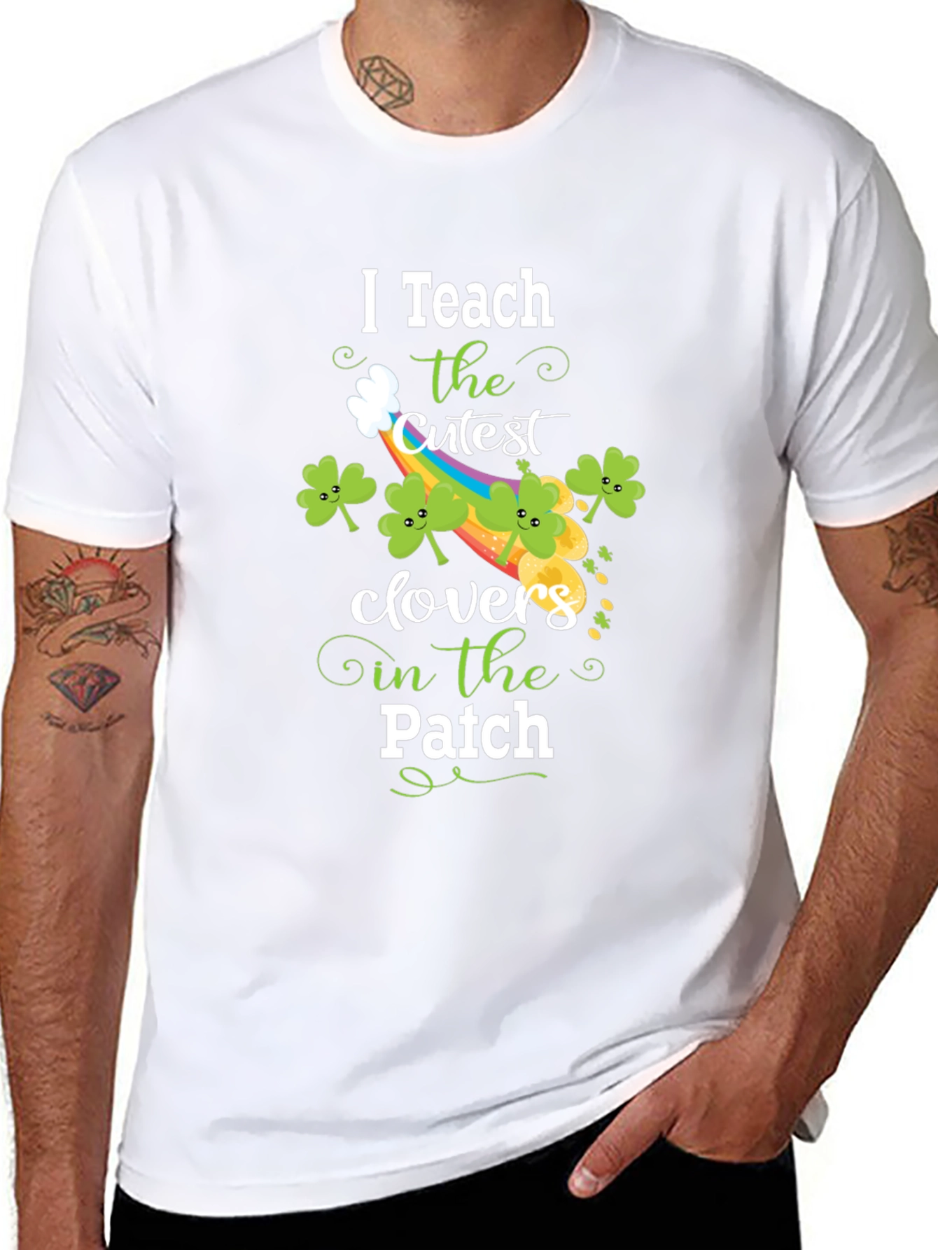 I Teach Cutest Clovers Patch St. Patricks Day T-Shirt