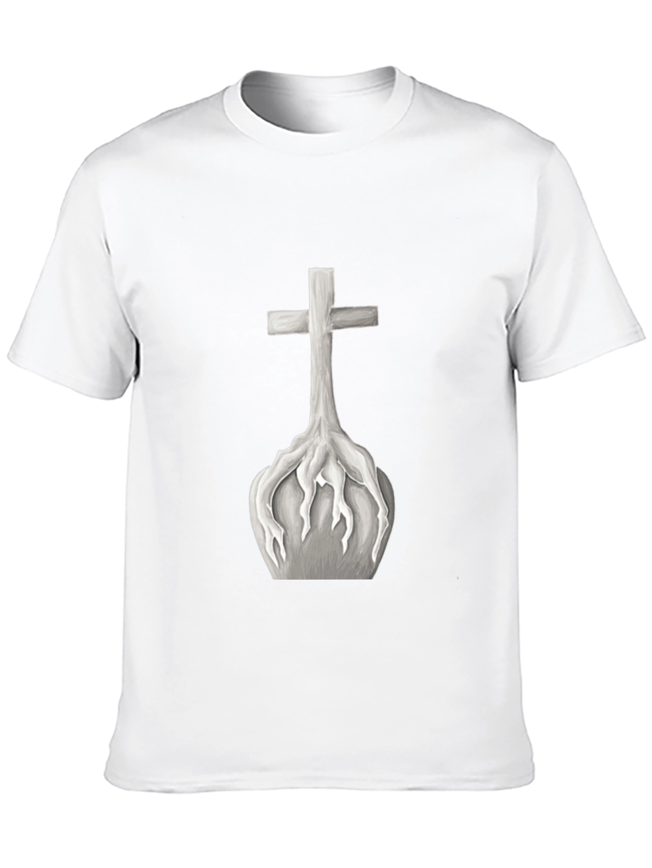 Cross Roots Graphic Tee - Black Cotton T-Shirt