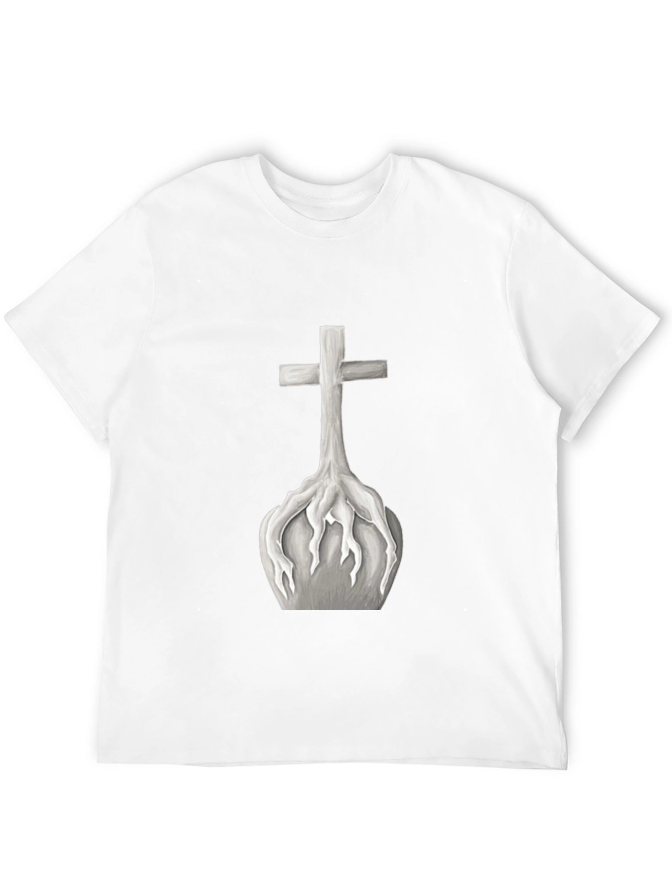 Cross Roots Graphic Tee - Black Cotton T-Shirt