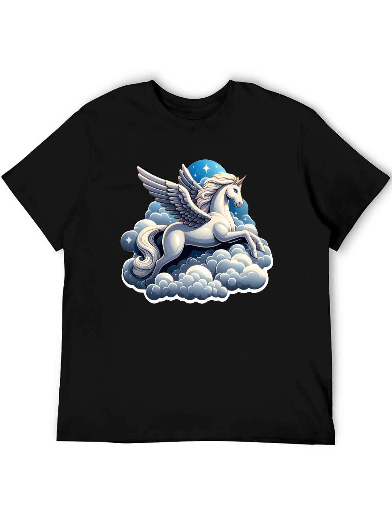 Pegasus Cloud T-Shirt - Black Cotton Tee
