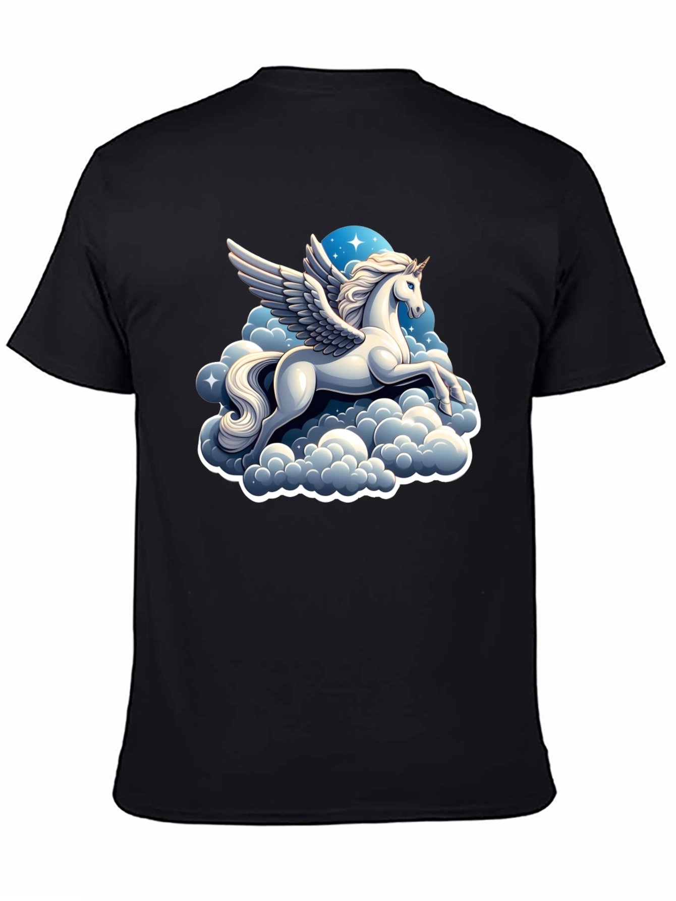 Pegasus Cloud T-Shirt - Black Cotton Tee