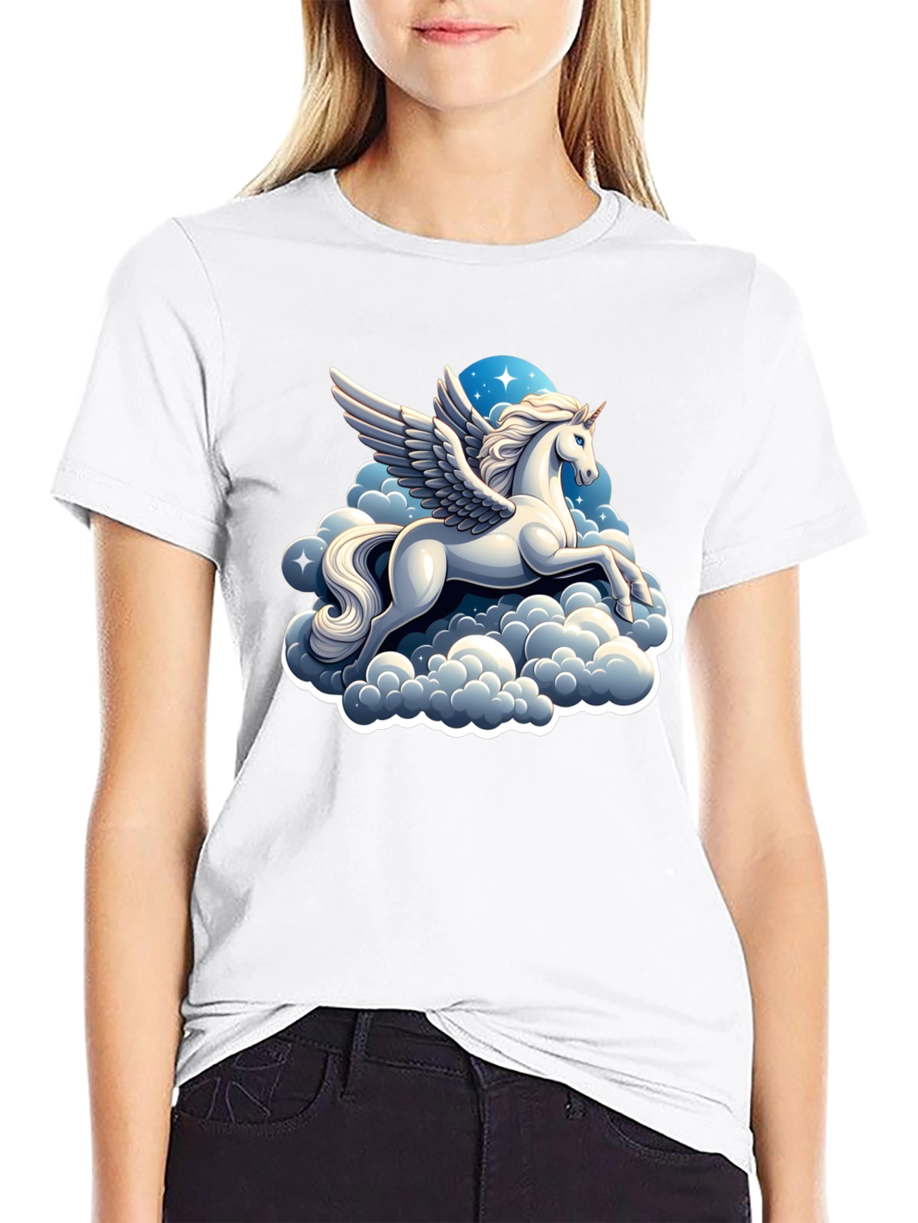 Pegasus Cloud T-Shirt - Black Cotton Tee