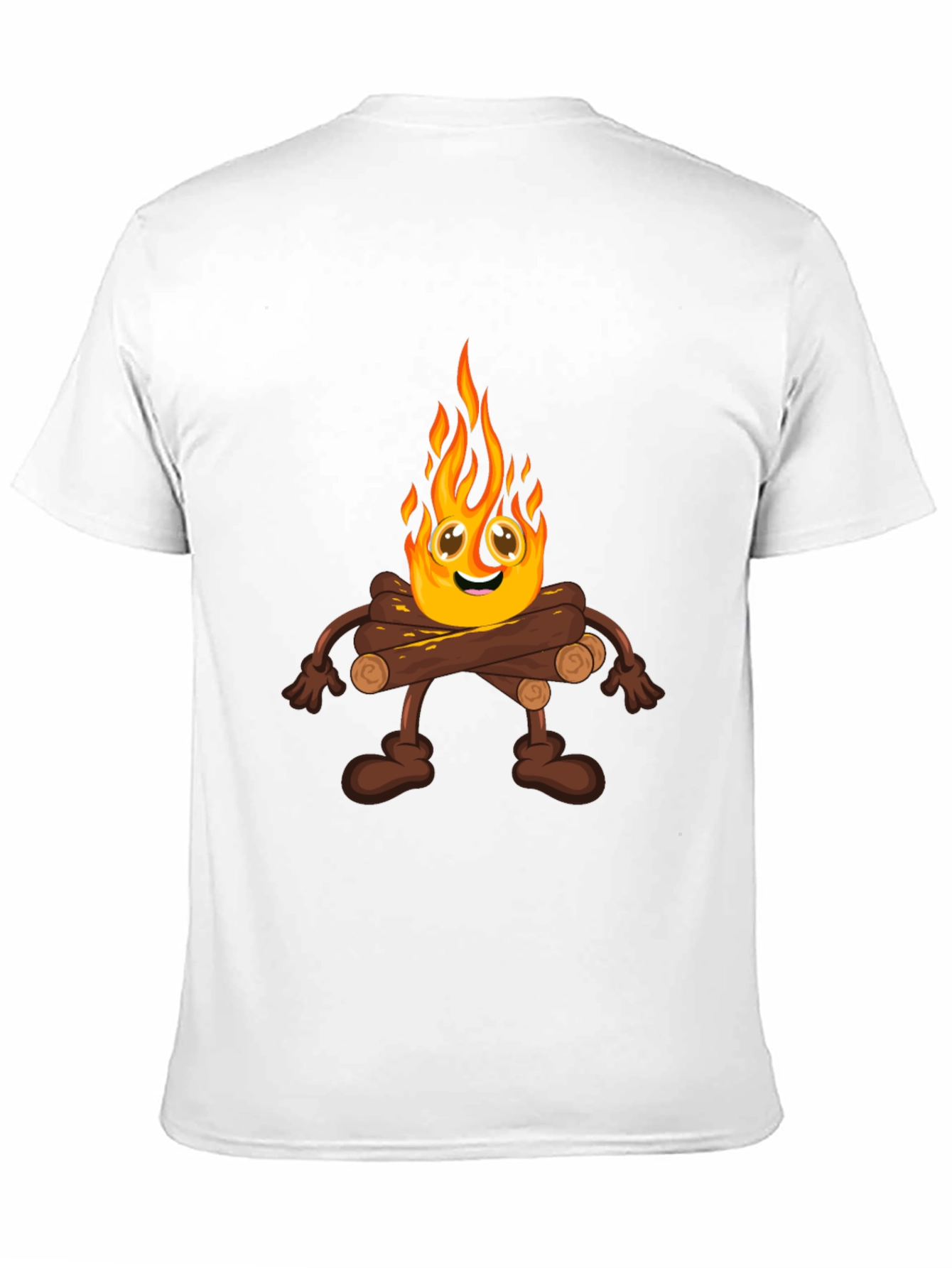 Campfire Cartoon Graphic Black T-Shirt