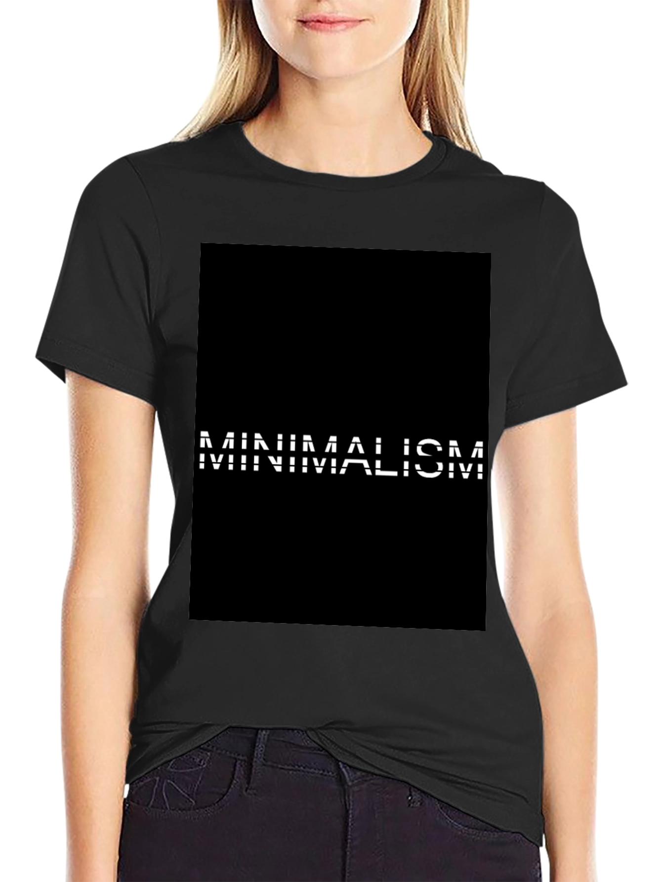Minimalism Graphic Black T-Shirt
