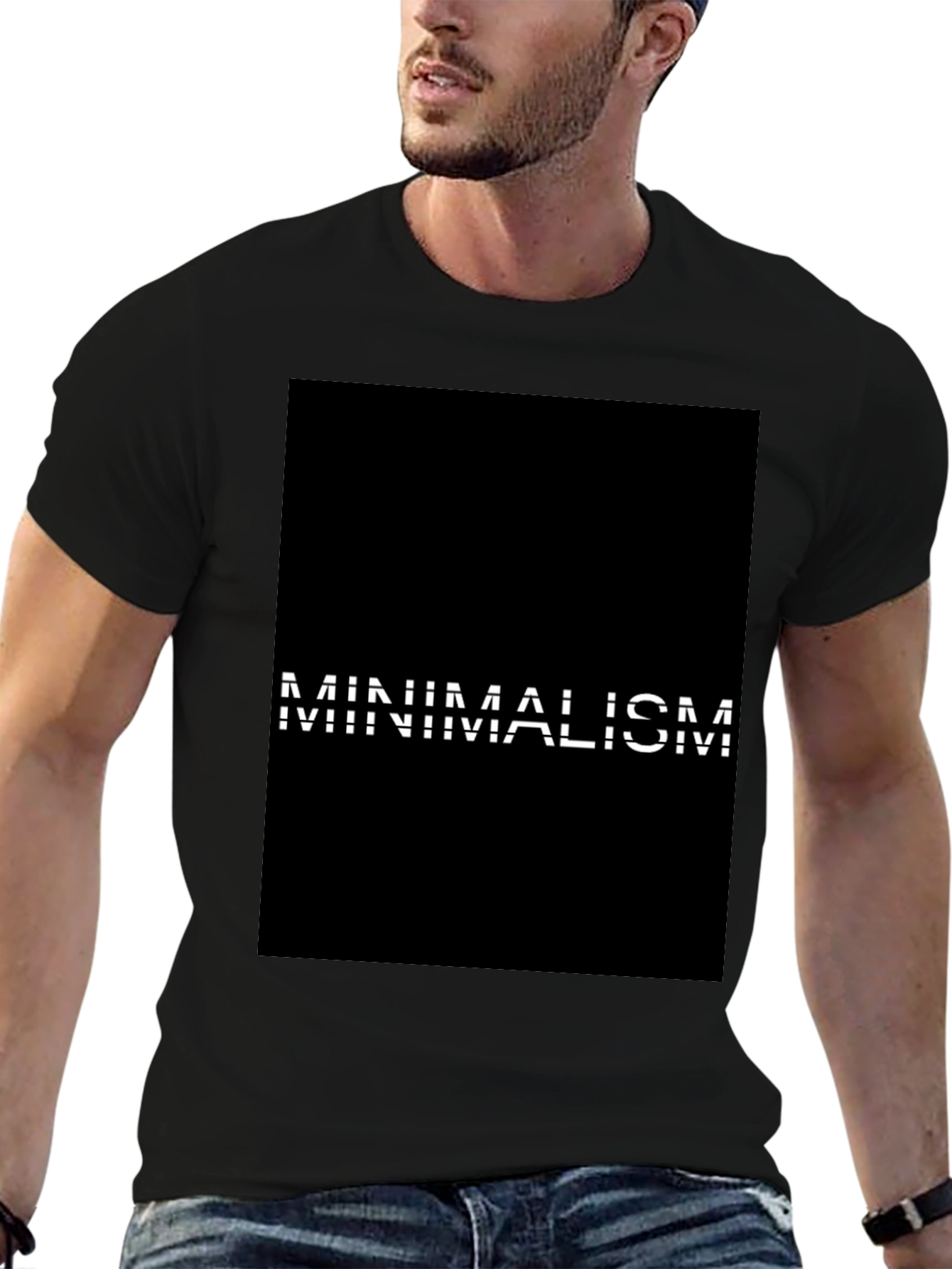 Minimalism Graphic Black T-Shirt