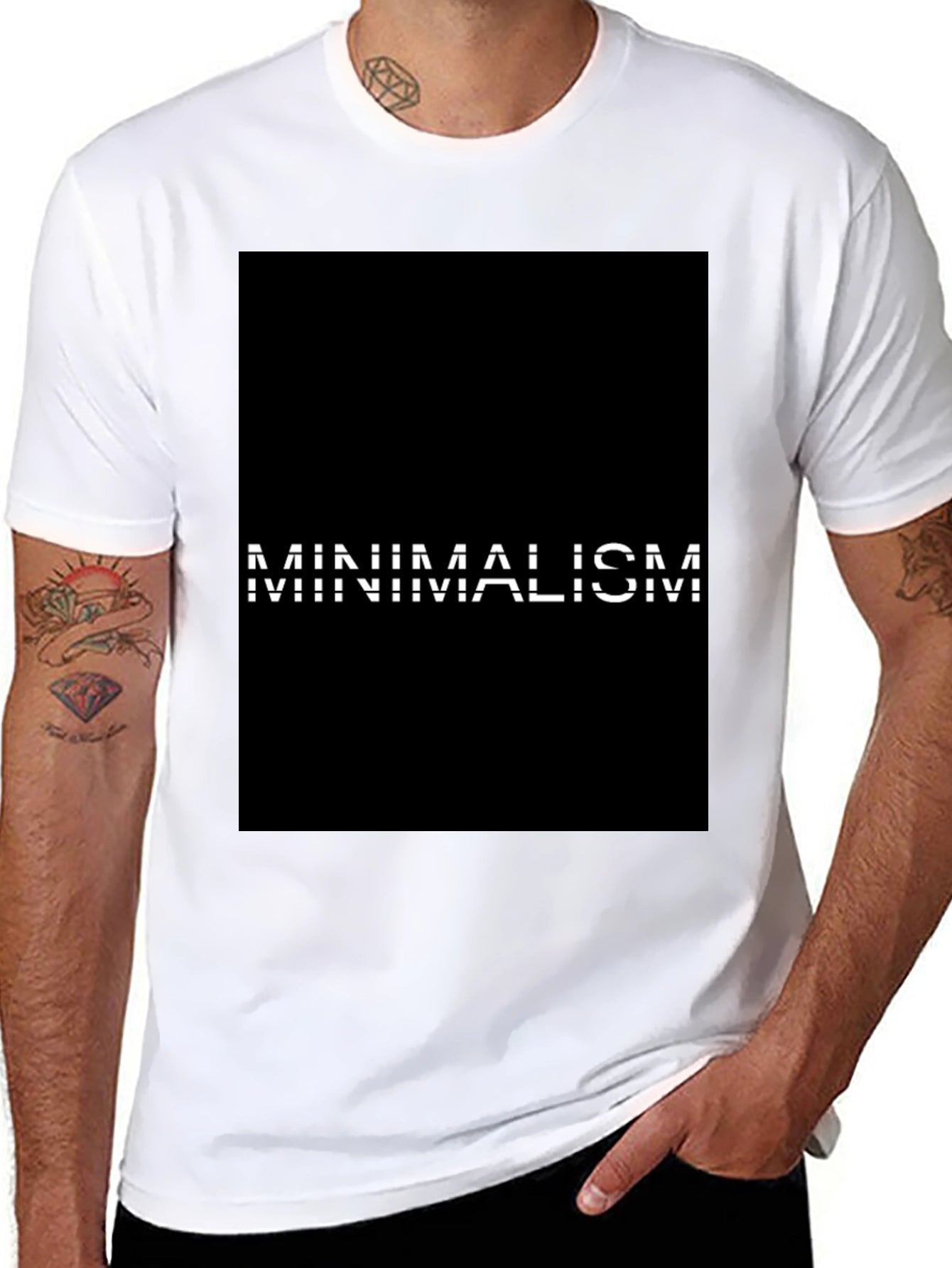 Minimalism Graphic Black T-Shirt