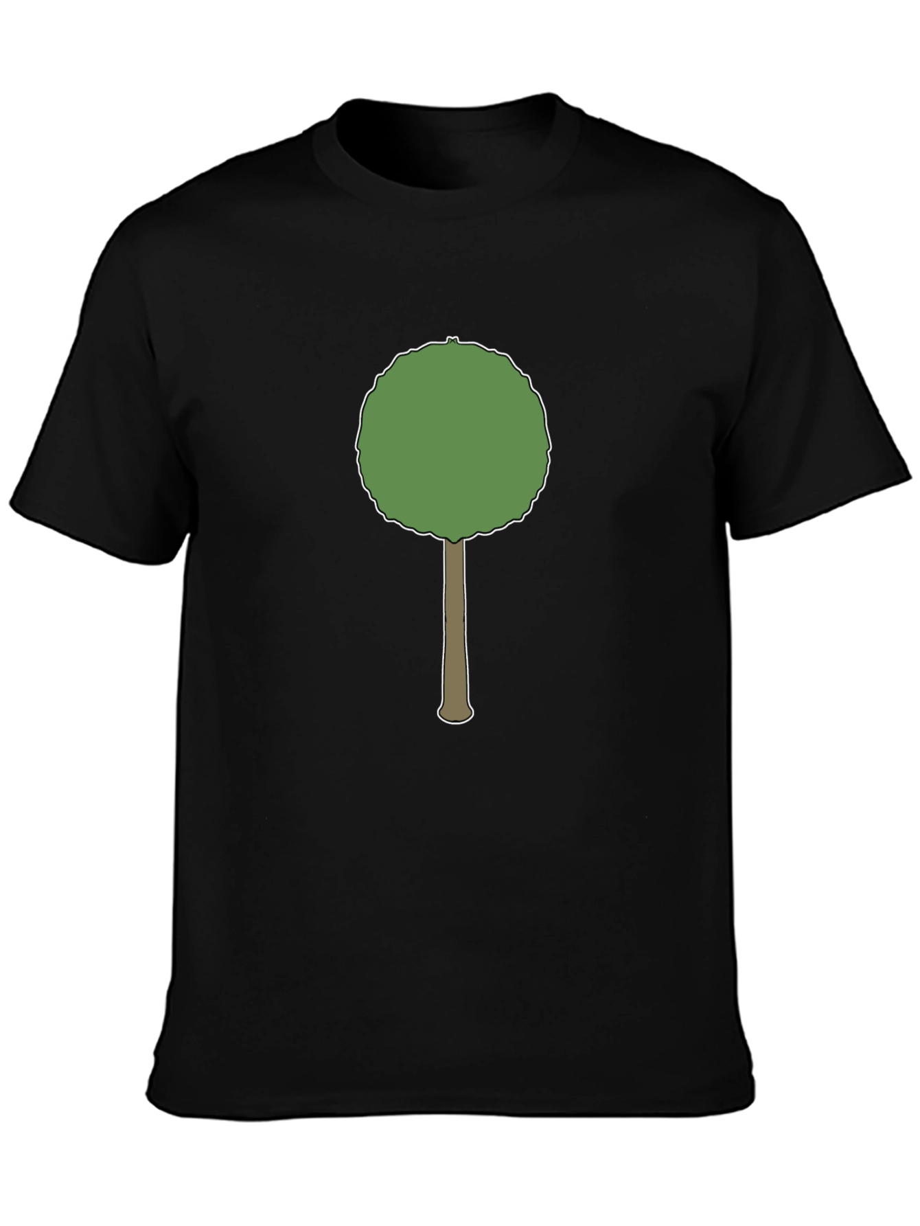 Cartoon Tree Graphic Black T-Shirt