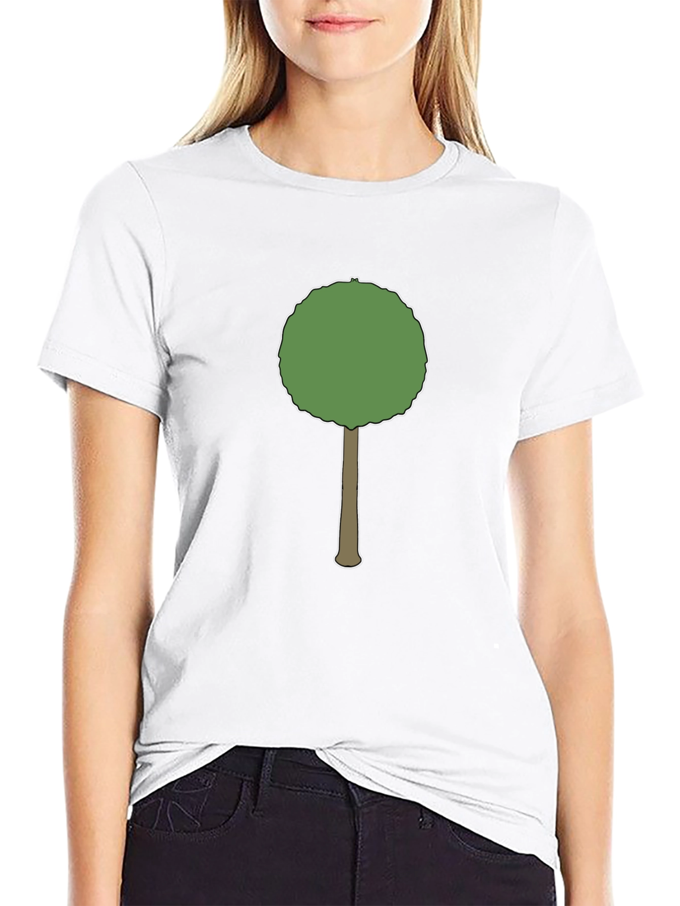 Cartoon Tree Graphic Black T-Shirt