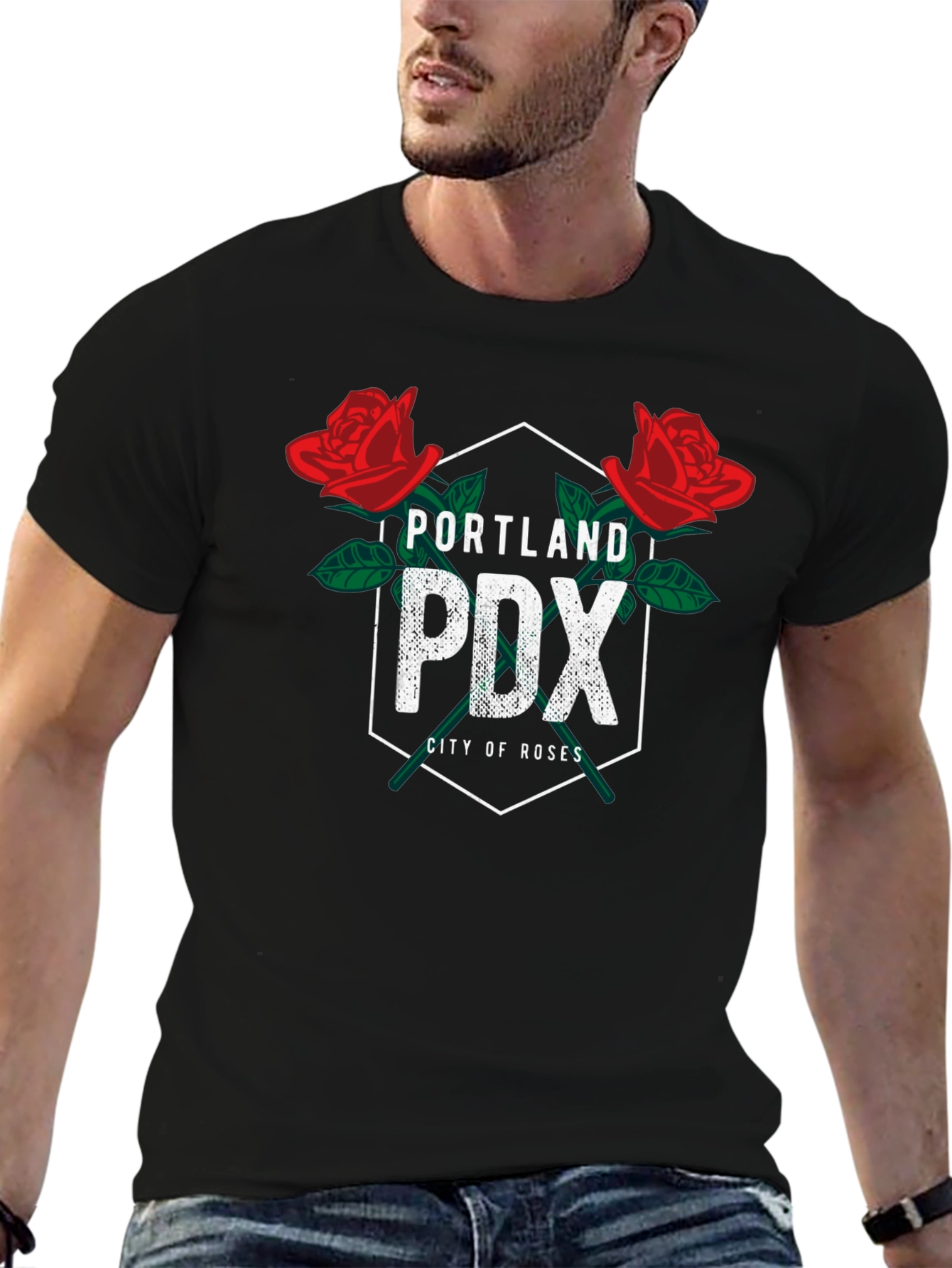 Portland PDX City of Roses Graphic T-Shirt