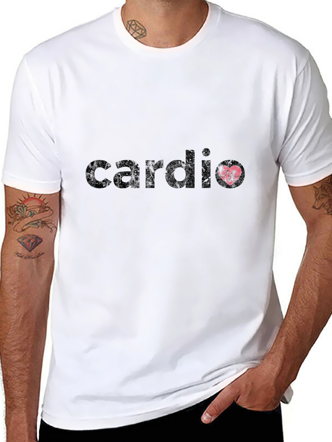 Cardio Heartbeat Black T-Shirt - Fitness Apparel