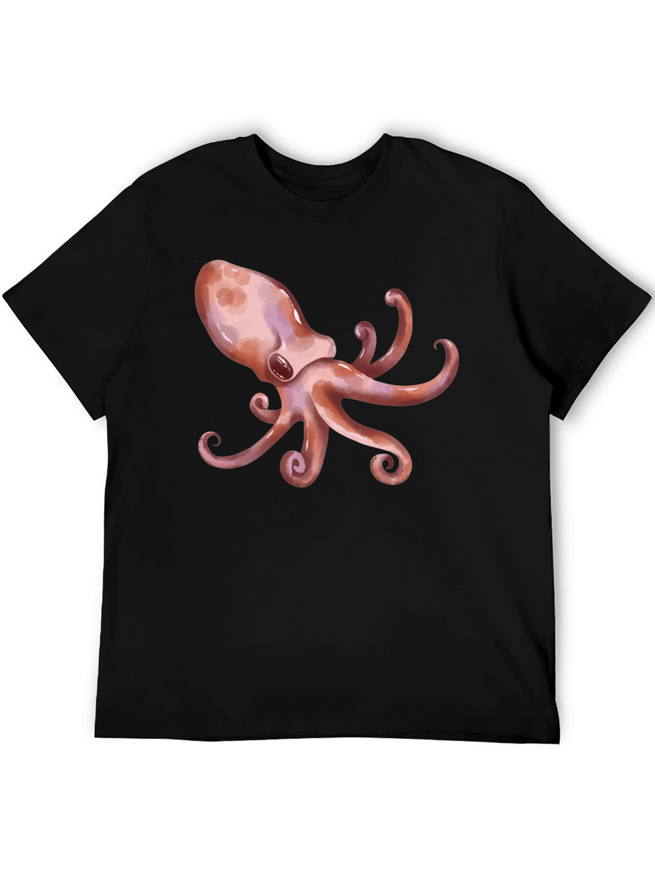 Octopus Graphic Print Black T-Shirt