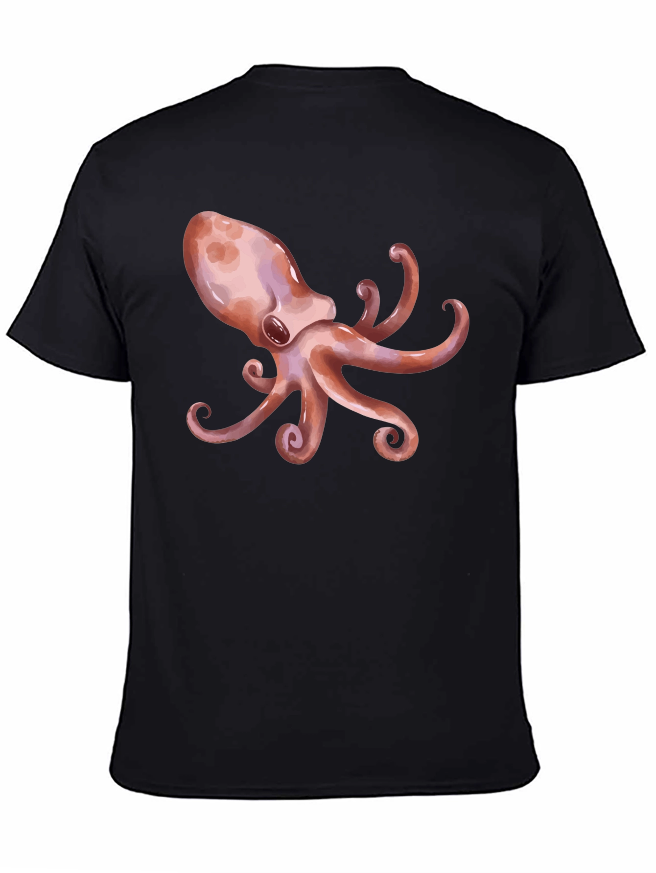 Octopus Graphic Print Black T-Shirt