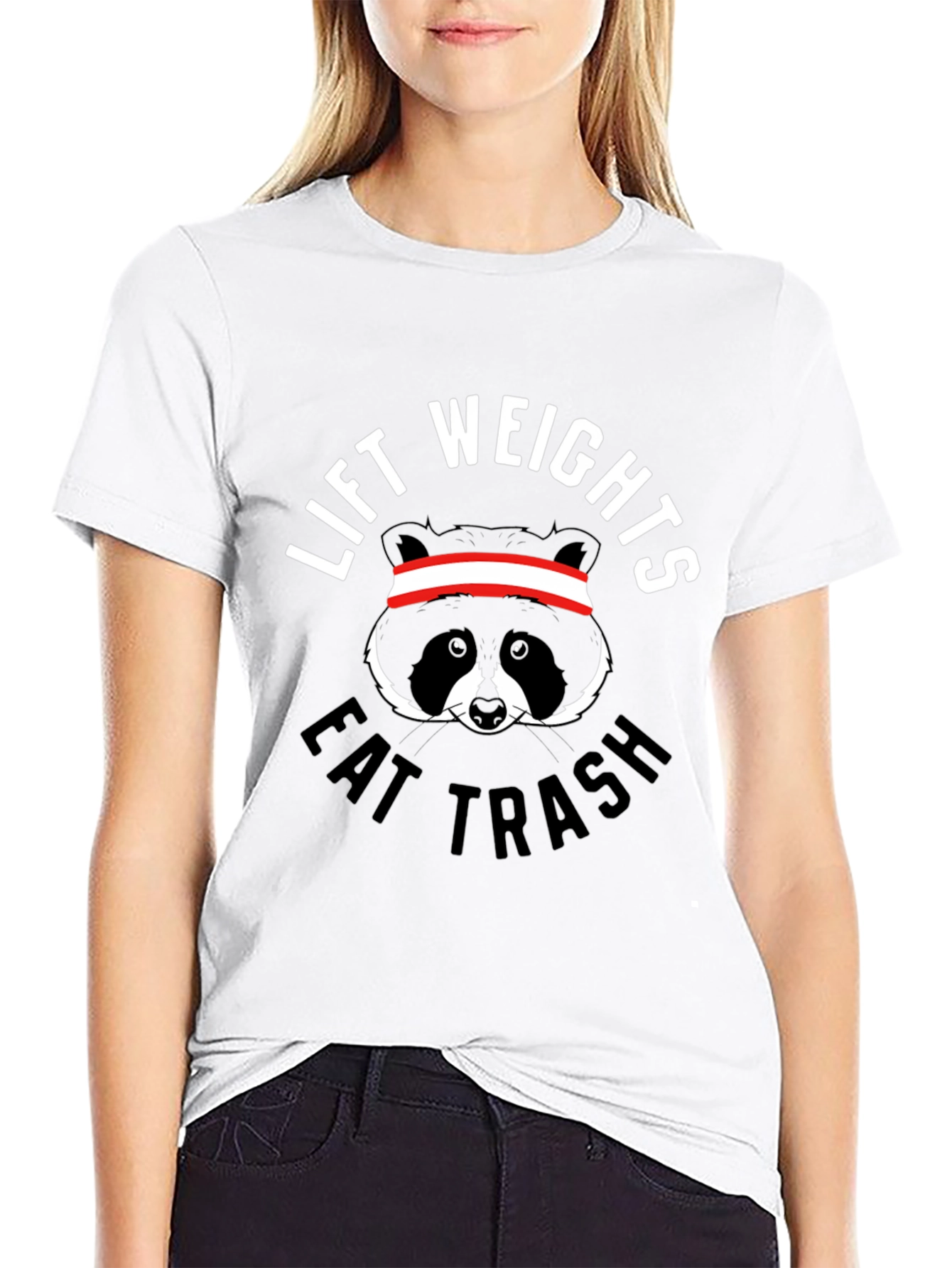 Lift Weights Eat Trash Funny Raccoon Gym T-Shirt