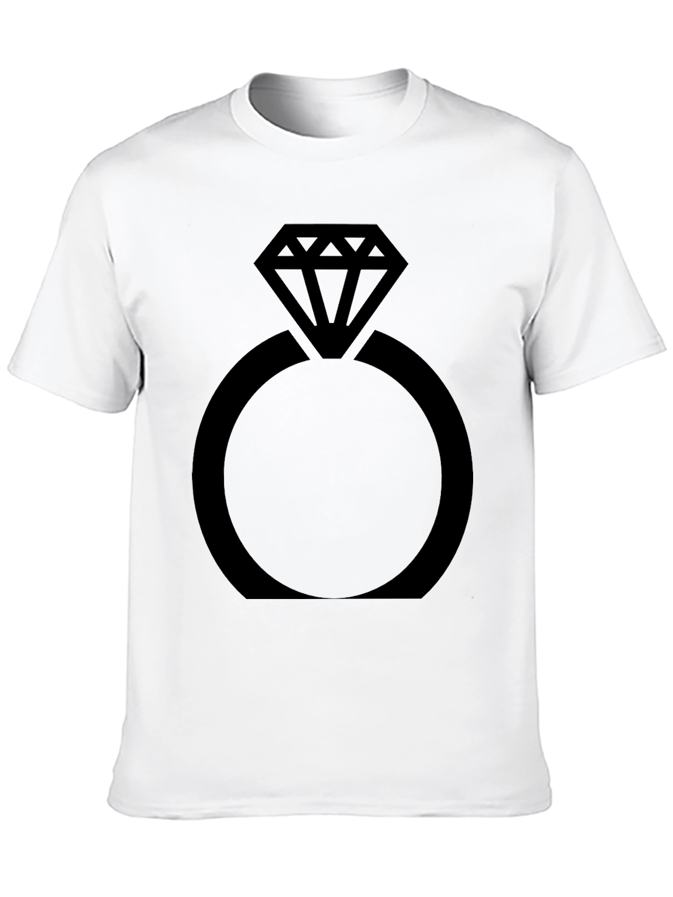 Engagement Ring Graphic Tee - Black Cotton Comfort