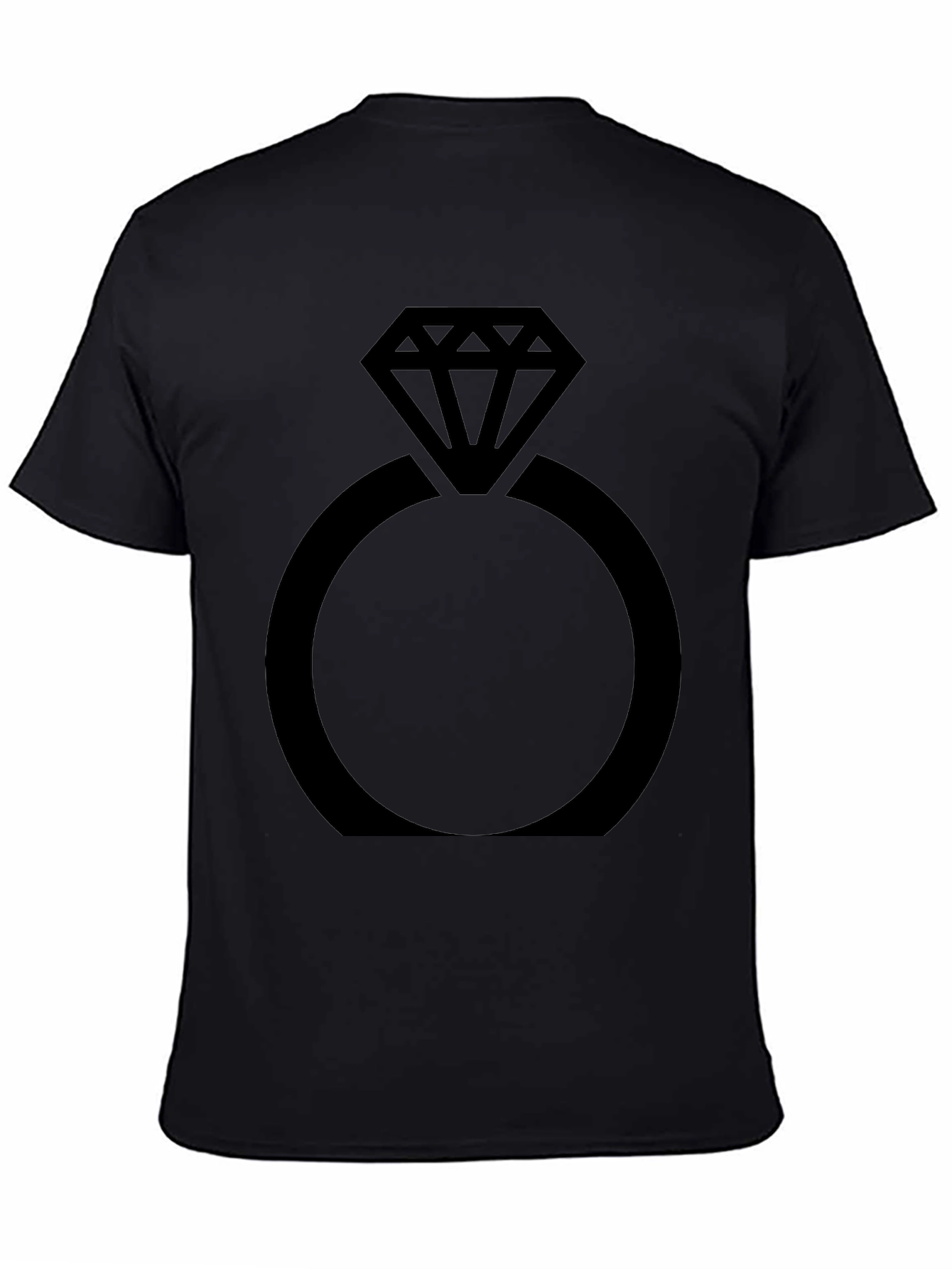 Engagement Ring Graphic Tee - Black Cotton Comfort