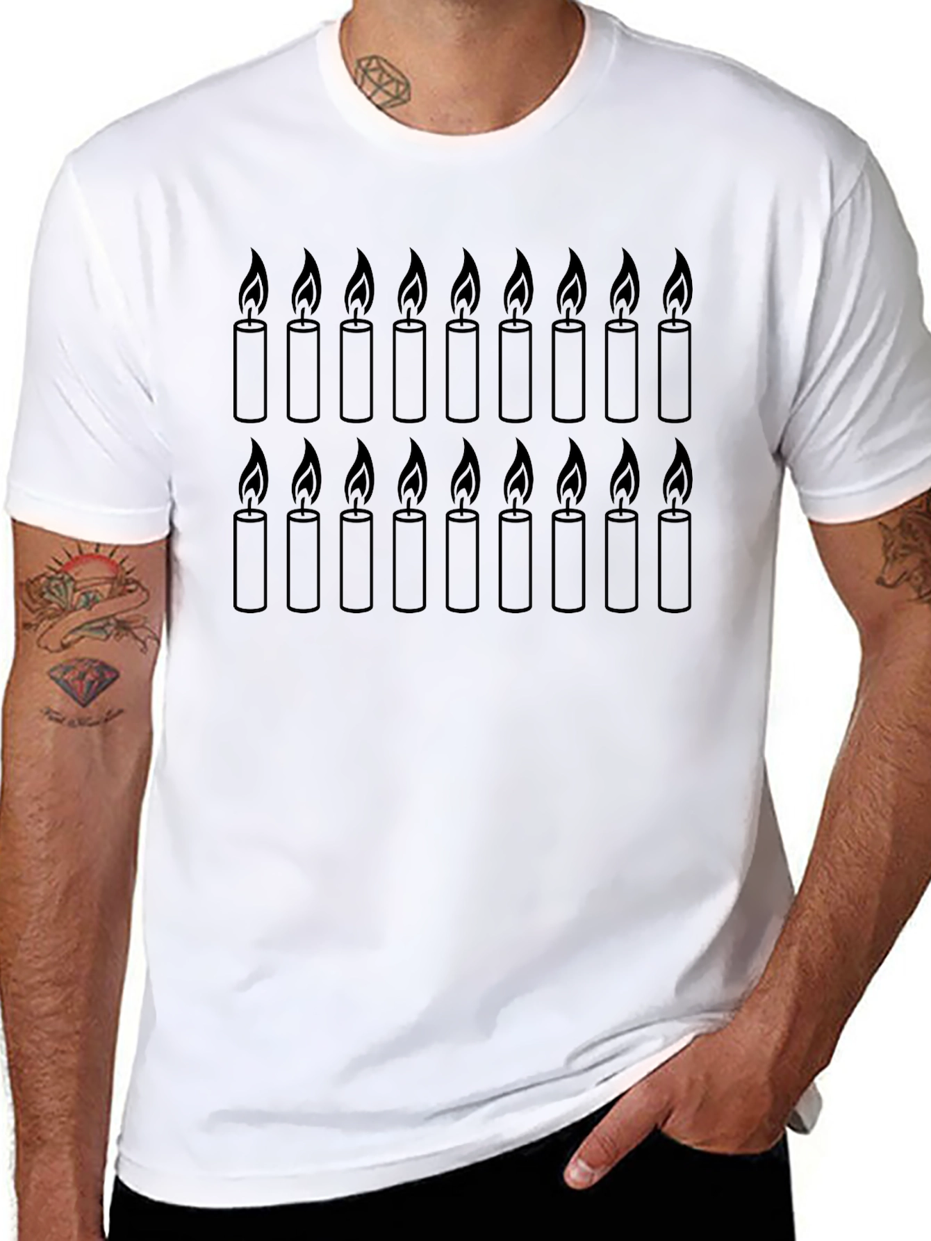 Candle Print T-Shirt - Minimalist Design