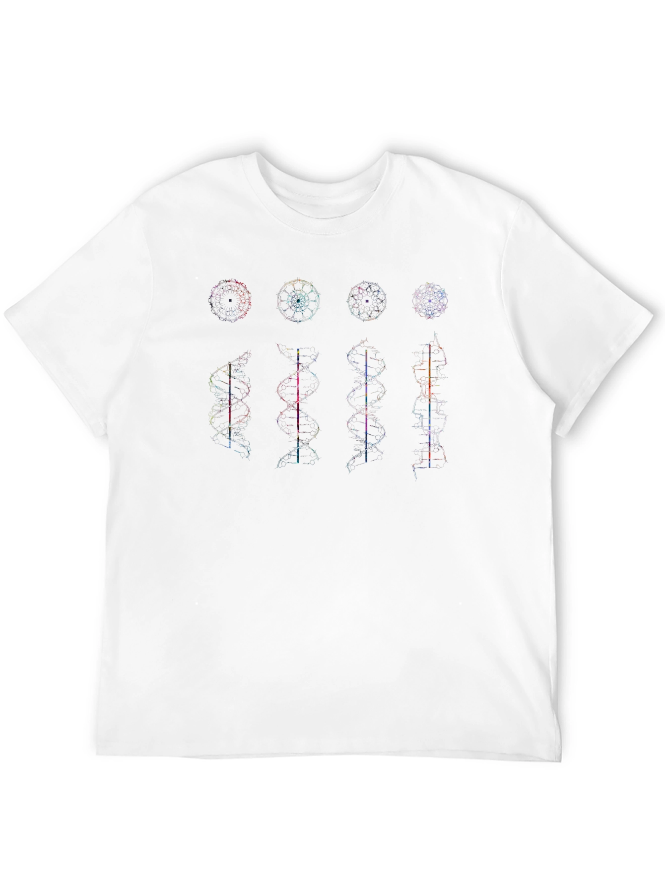 Geometric DNA Structure Graphic Print Tee