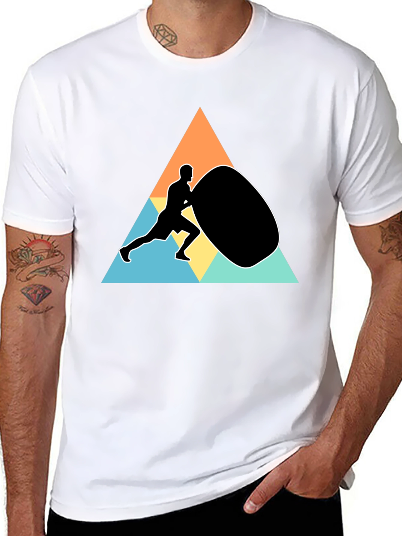 Workout Graphic Tee - Black Casual Cotton Blend
